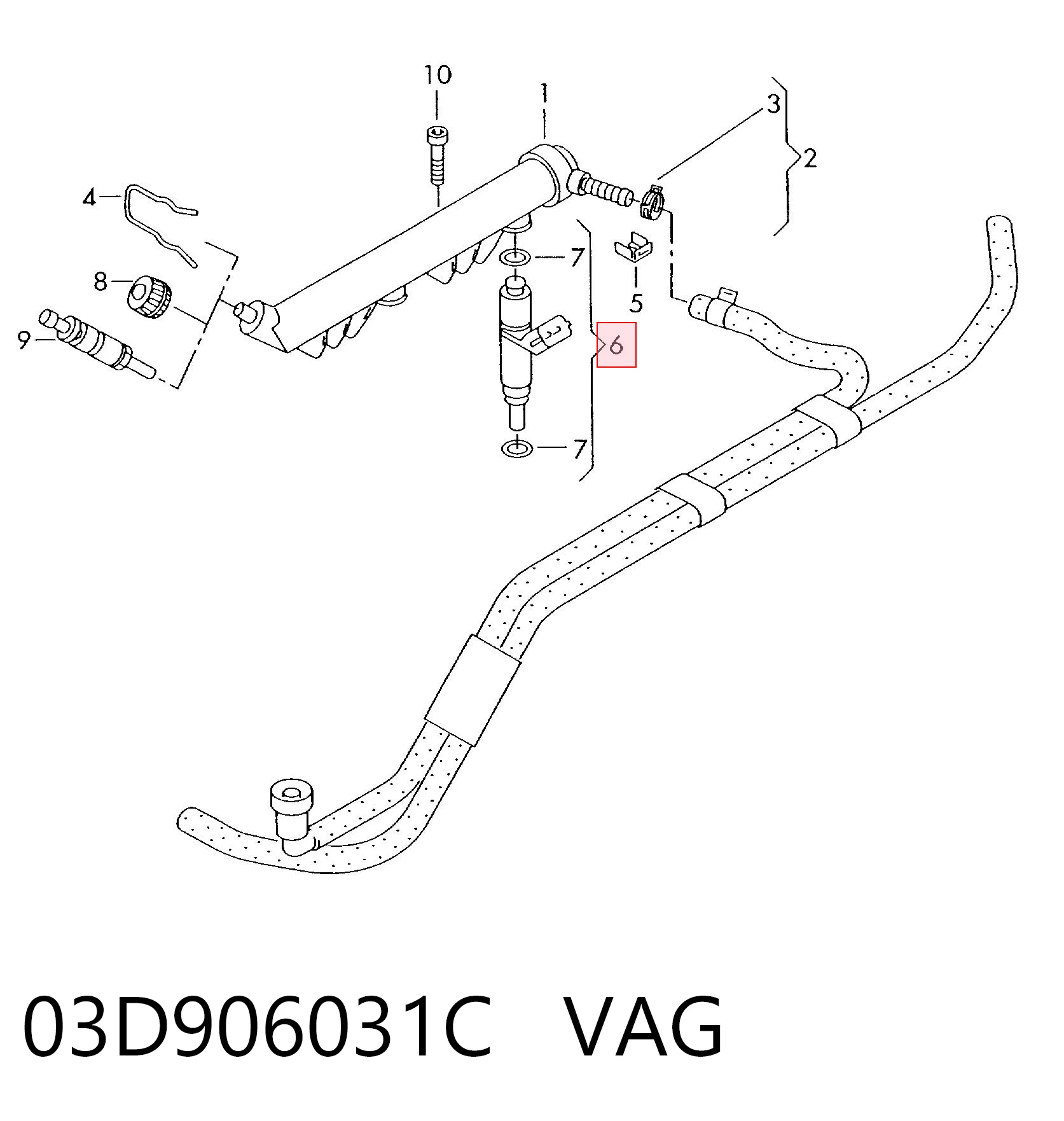03D906031C VAG Injetor de injeção de combustível