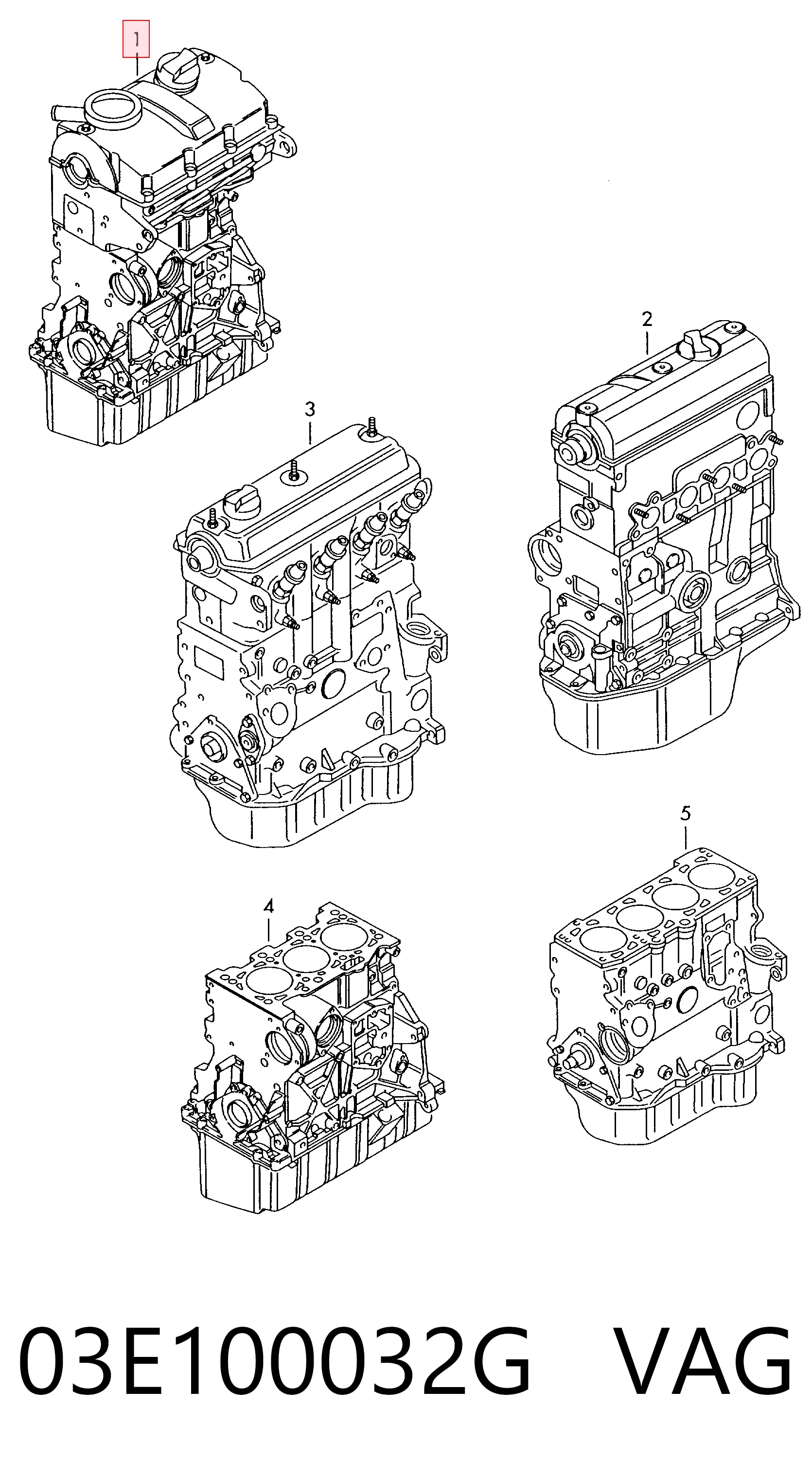 03E100032G VAG Motor montado