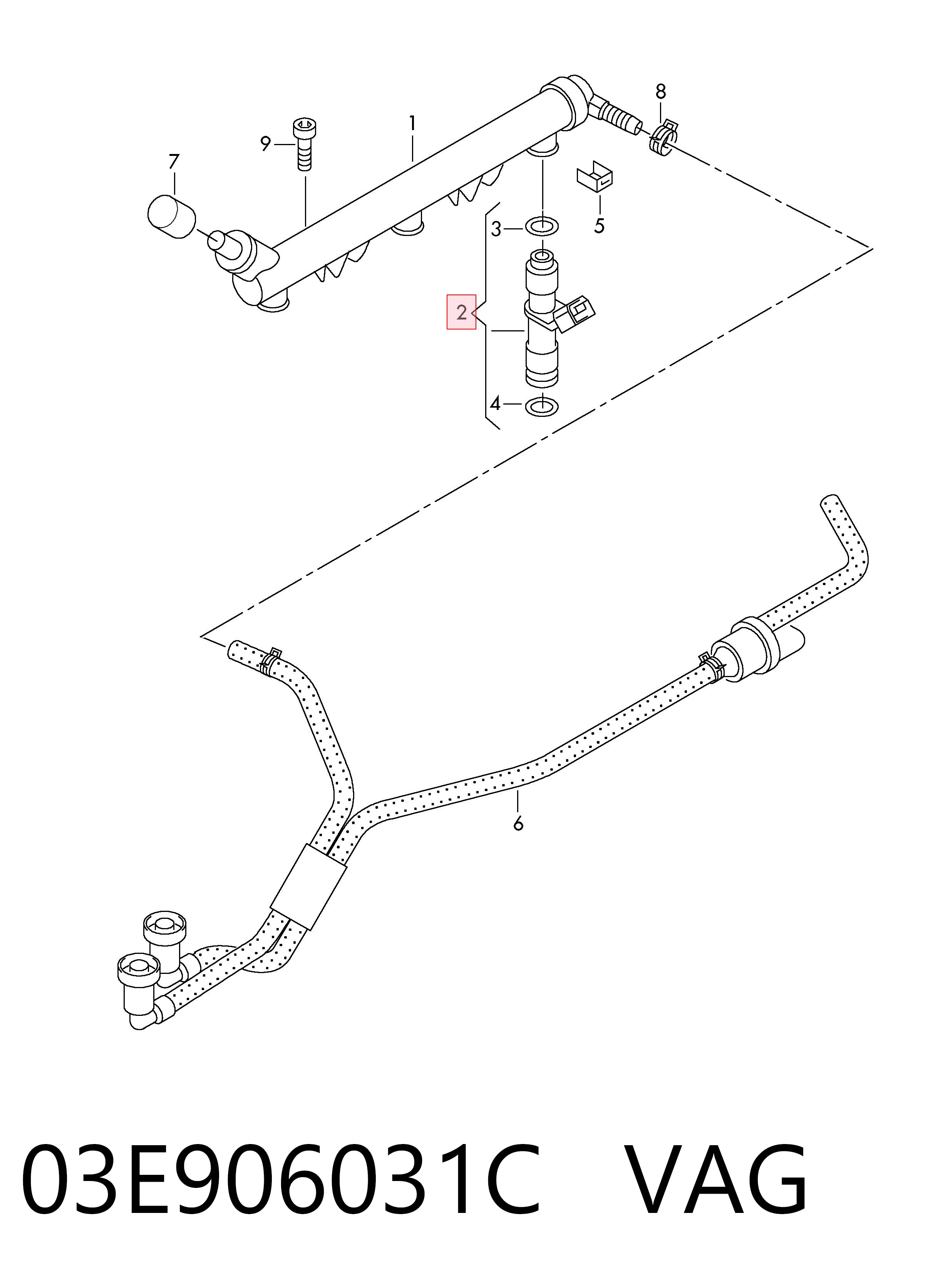 03E906031C VAG Injetor de injeção de combustível