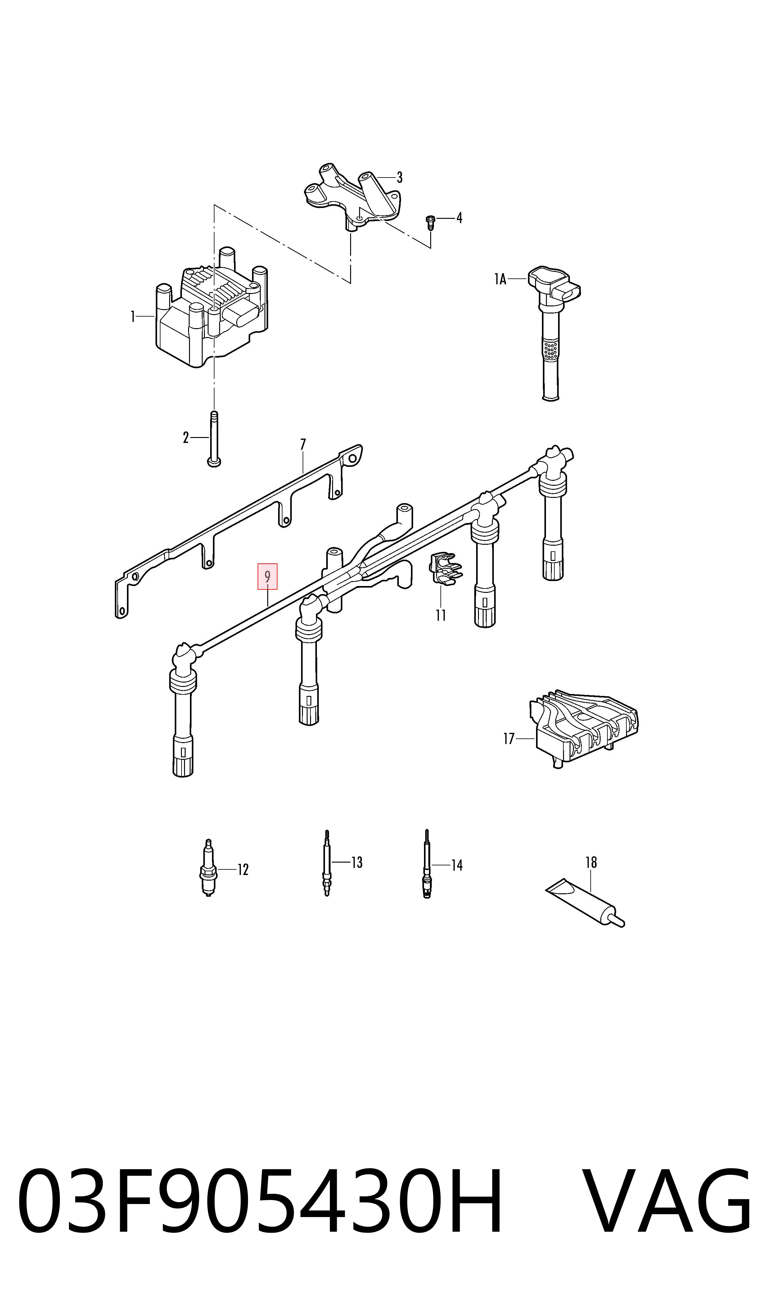 Fios de alta voltagem, kit VAG 03F905430H preço, a partir de 50,38 USD