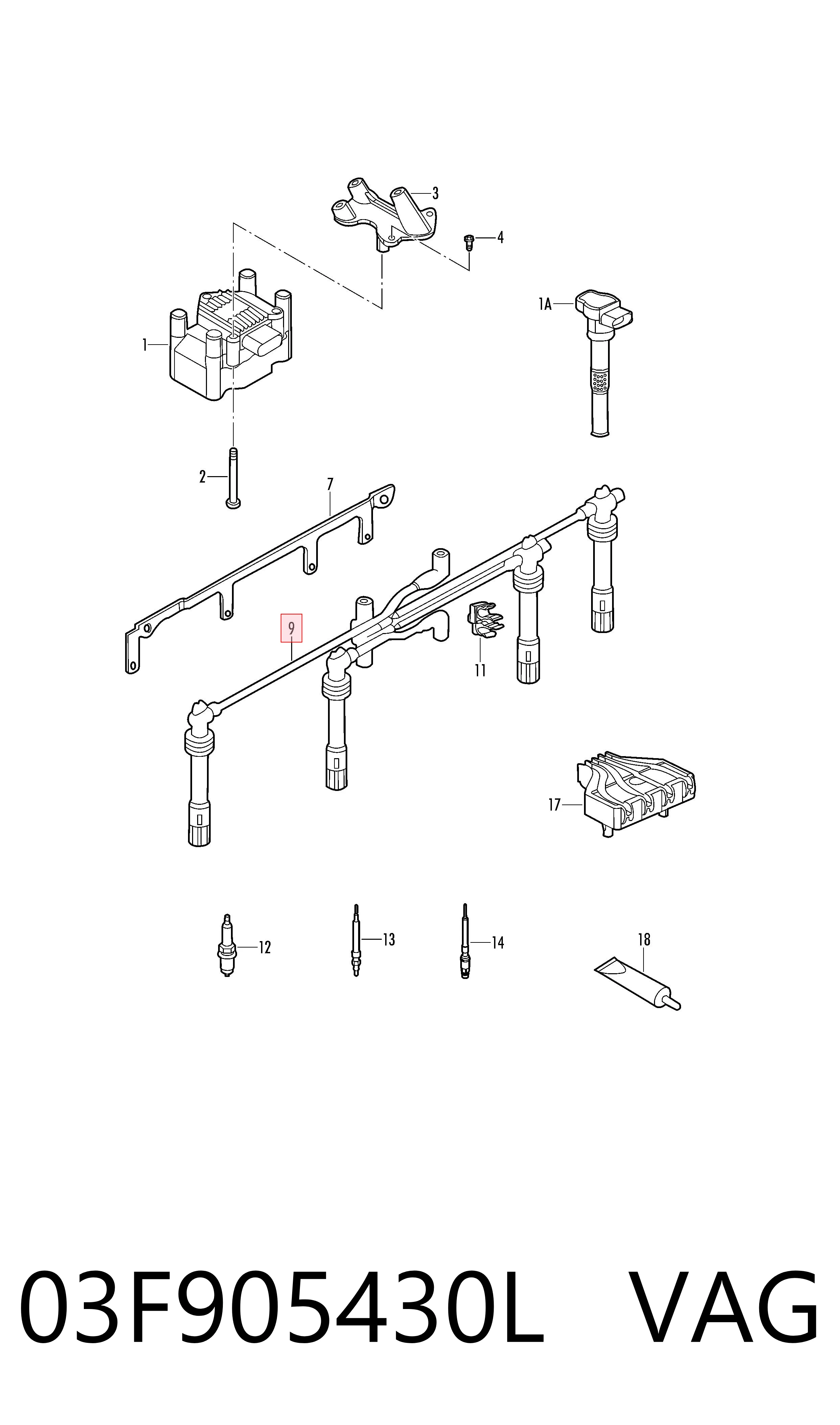 Fios de alta voltagem, kit VAG 03F905430L preço, a partir de 44,89 USD
