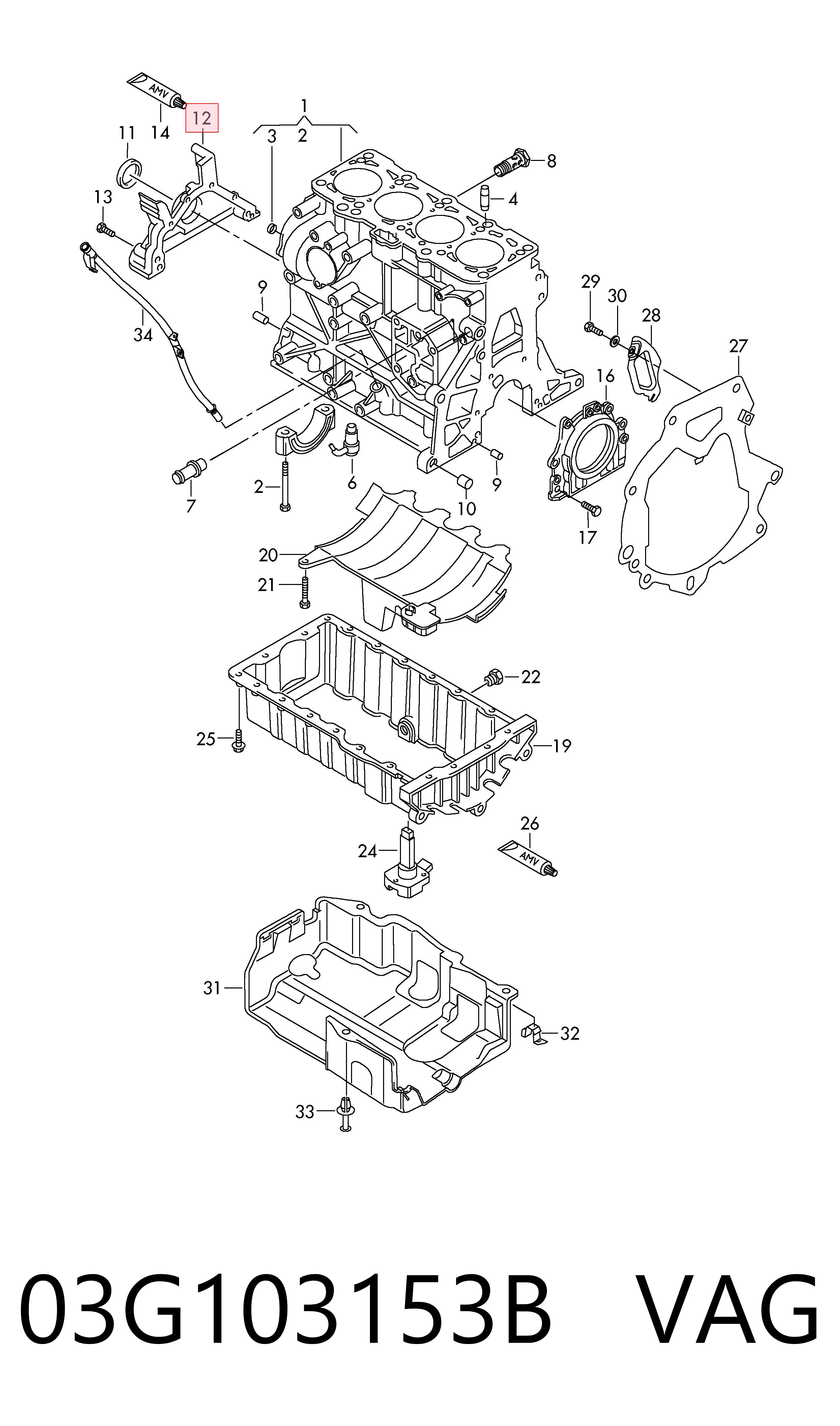 Tampa dianteira de cabeça de motor (CBC) VAG 03G103153B preço, a partir de 171,48 USD