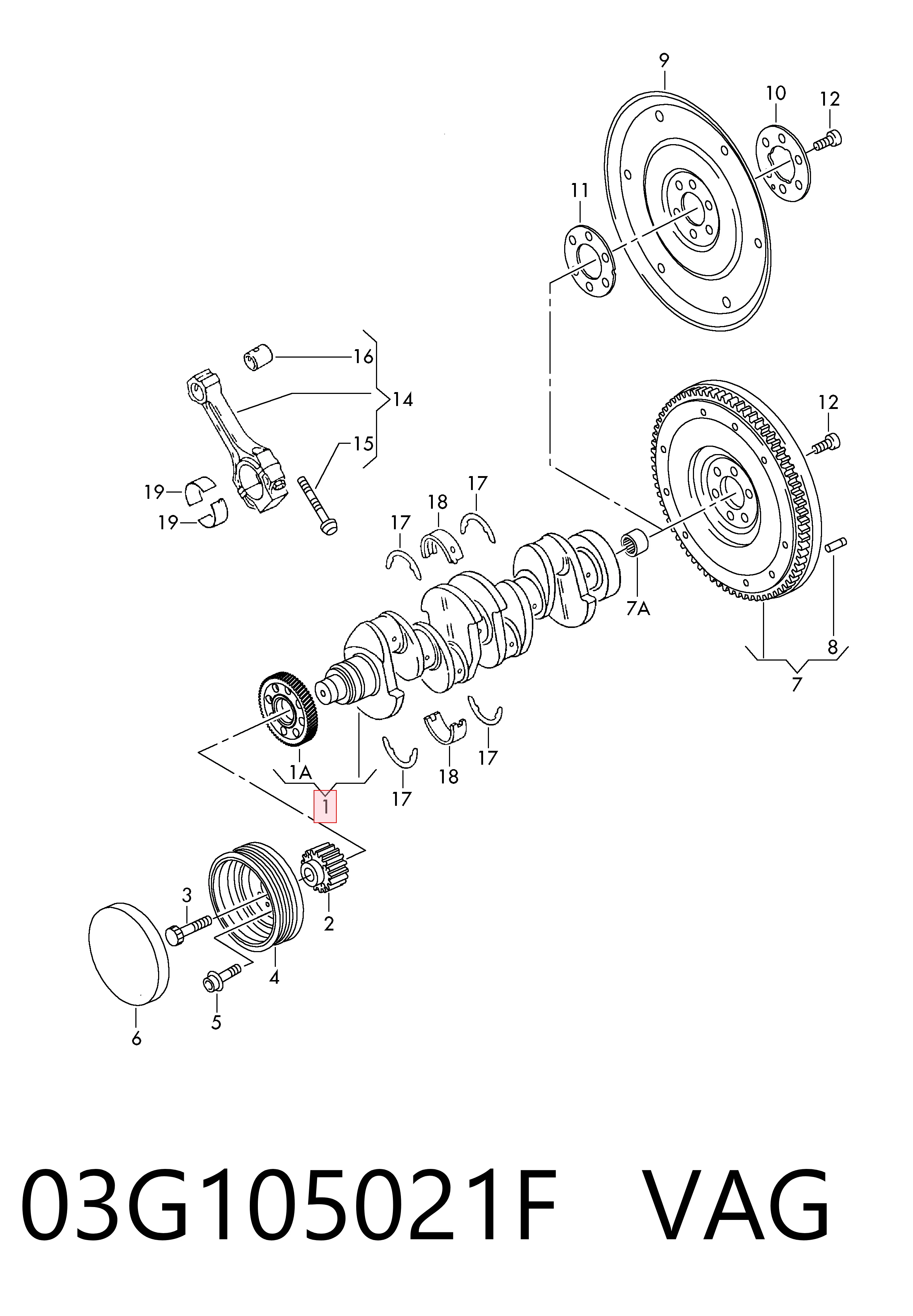 03G105021F VAG Cambota de motor
