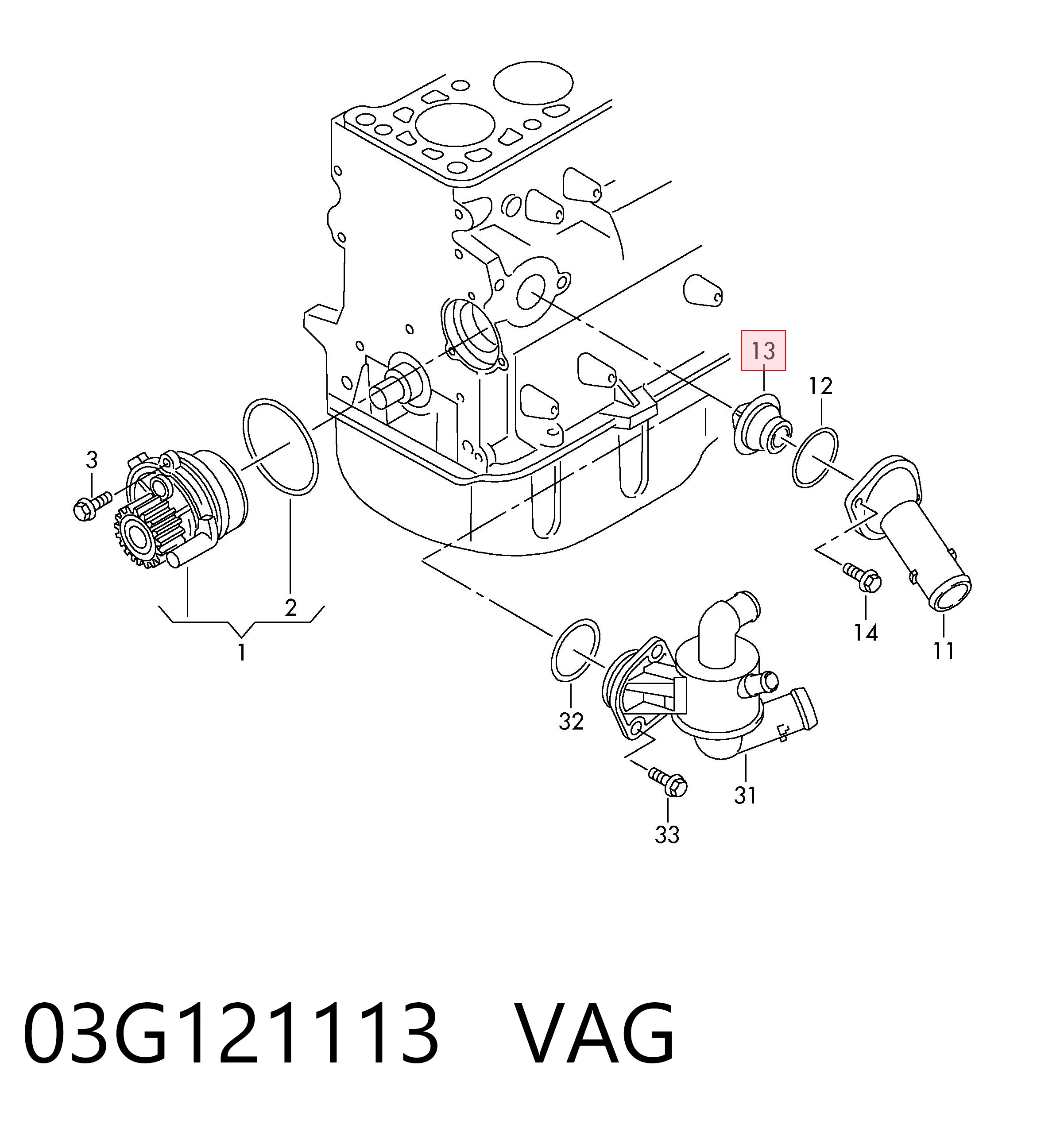 Termostato VAG 03G121113 preço, a partir de 11,60 USD
