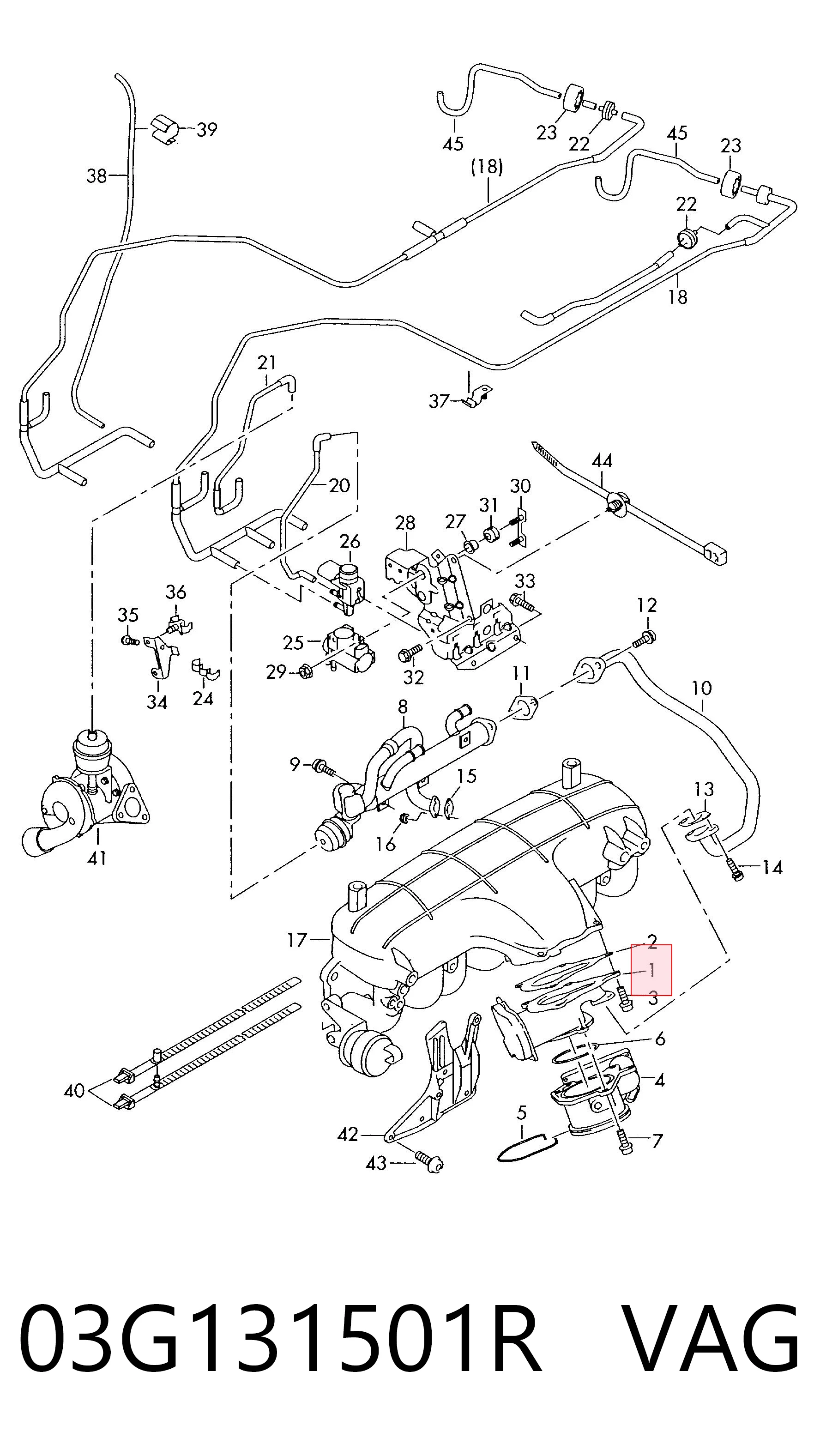 Válvula EGR de recirculação dos gases VAG 03G131501R preço, a partir de 122,58 USD