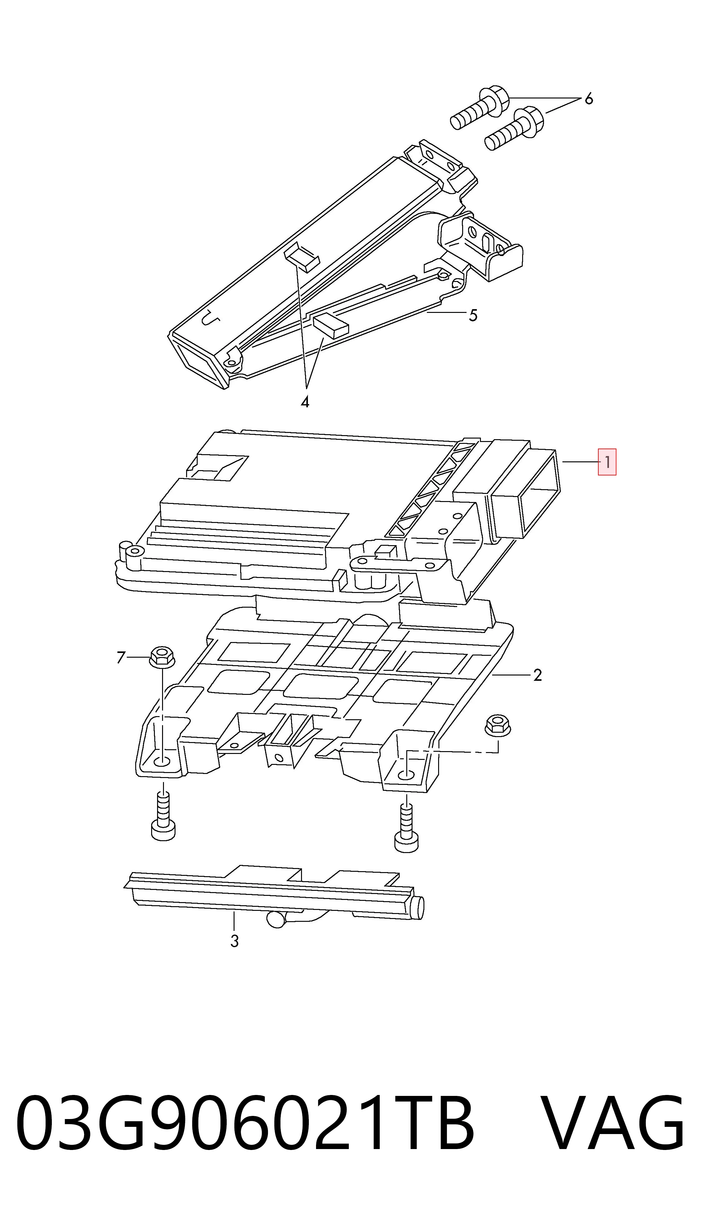 03G906021TB VAG Módulo de direção (Centralina eletrônica) de motor