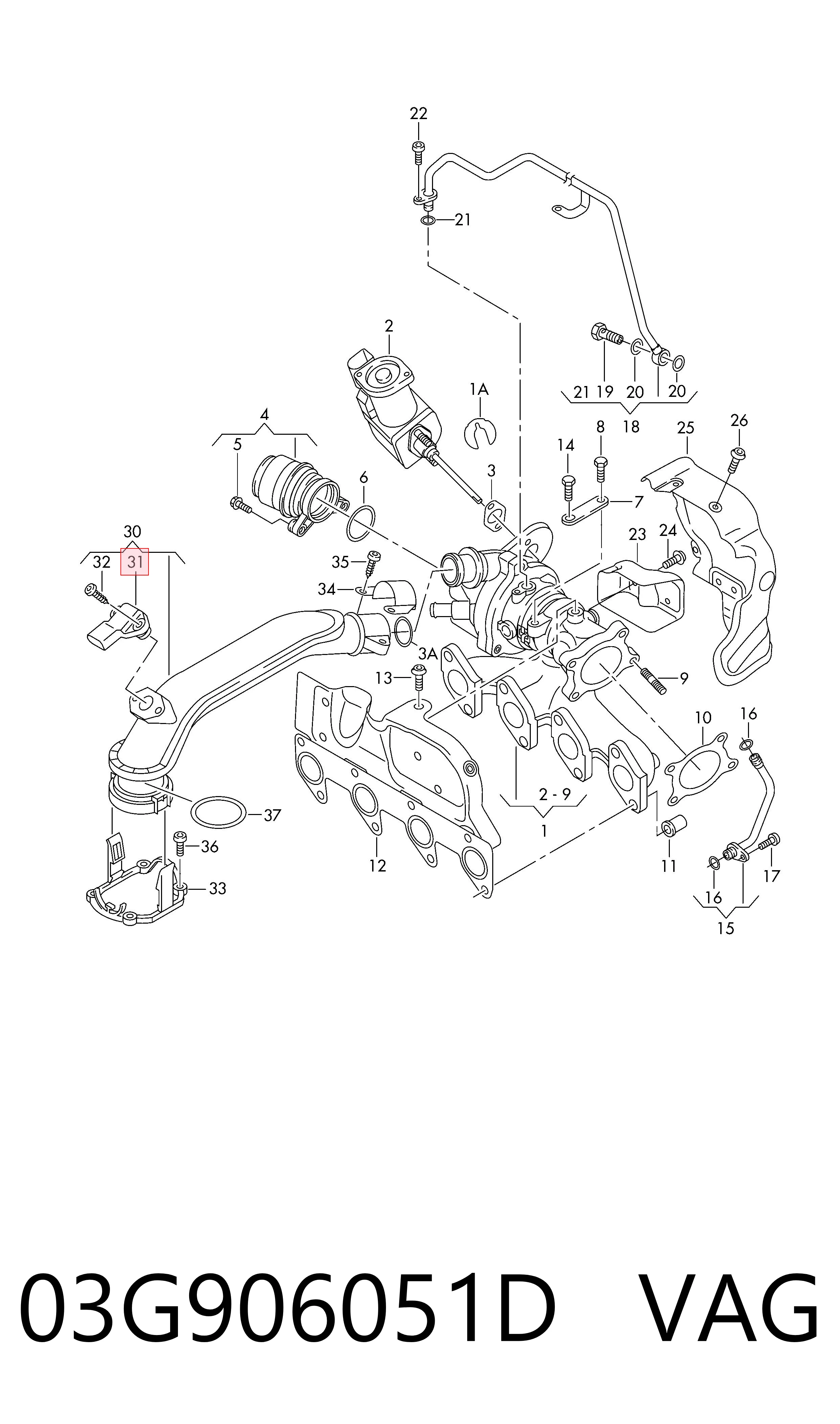 03G906051D VAG Sensor de pressão de supercompressão