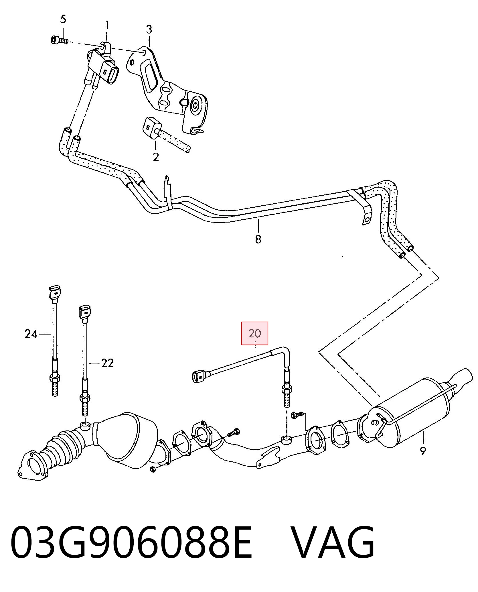 Sensor de temperatura dos gases de escape (GE), antes de filtro de partículas diesel VAG 03G906088E preço, a partir de 63,72 USD