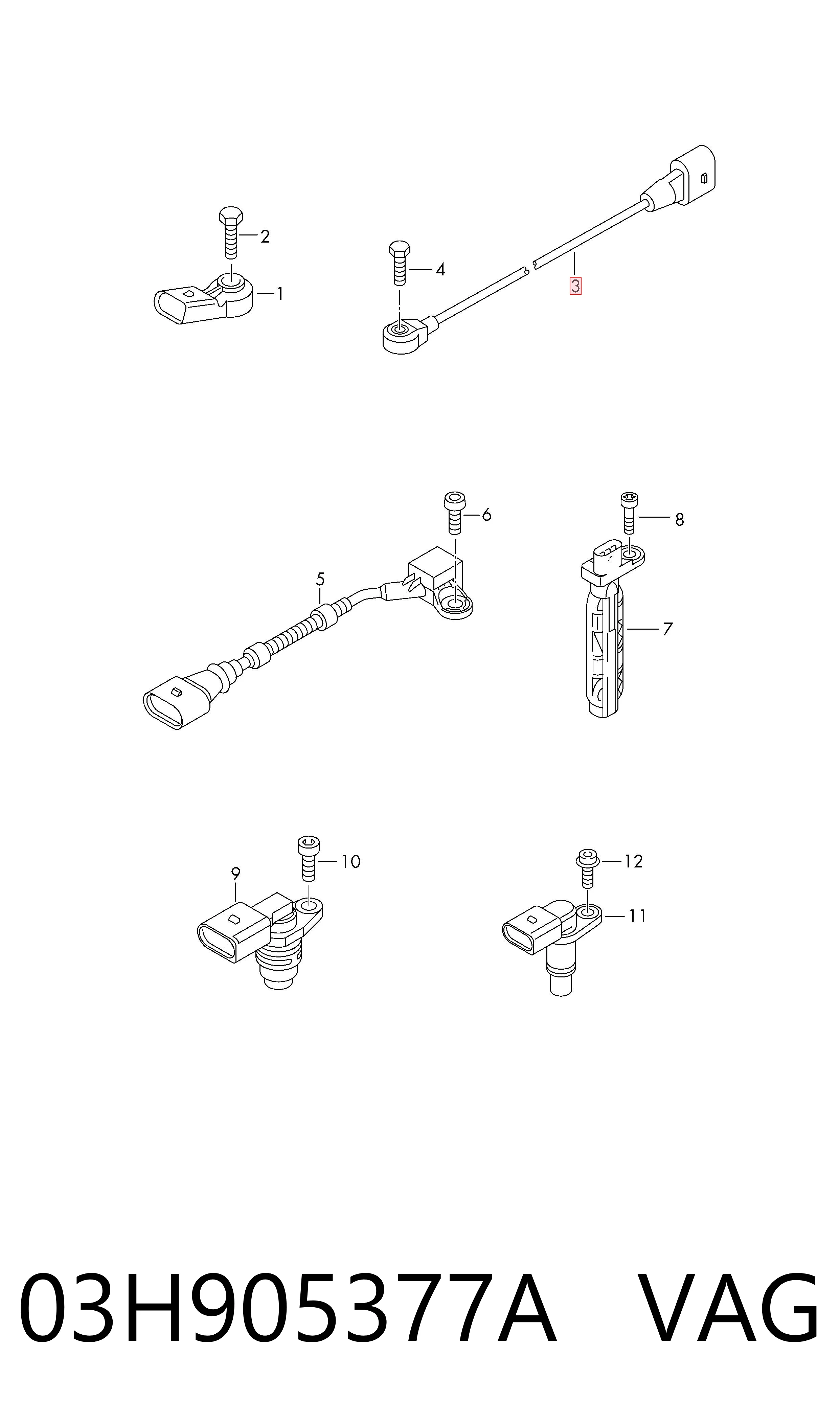03H905377A VAG Sensor de detonação