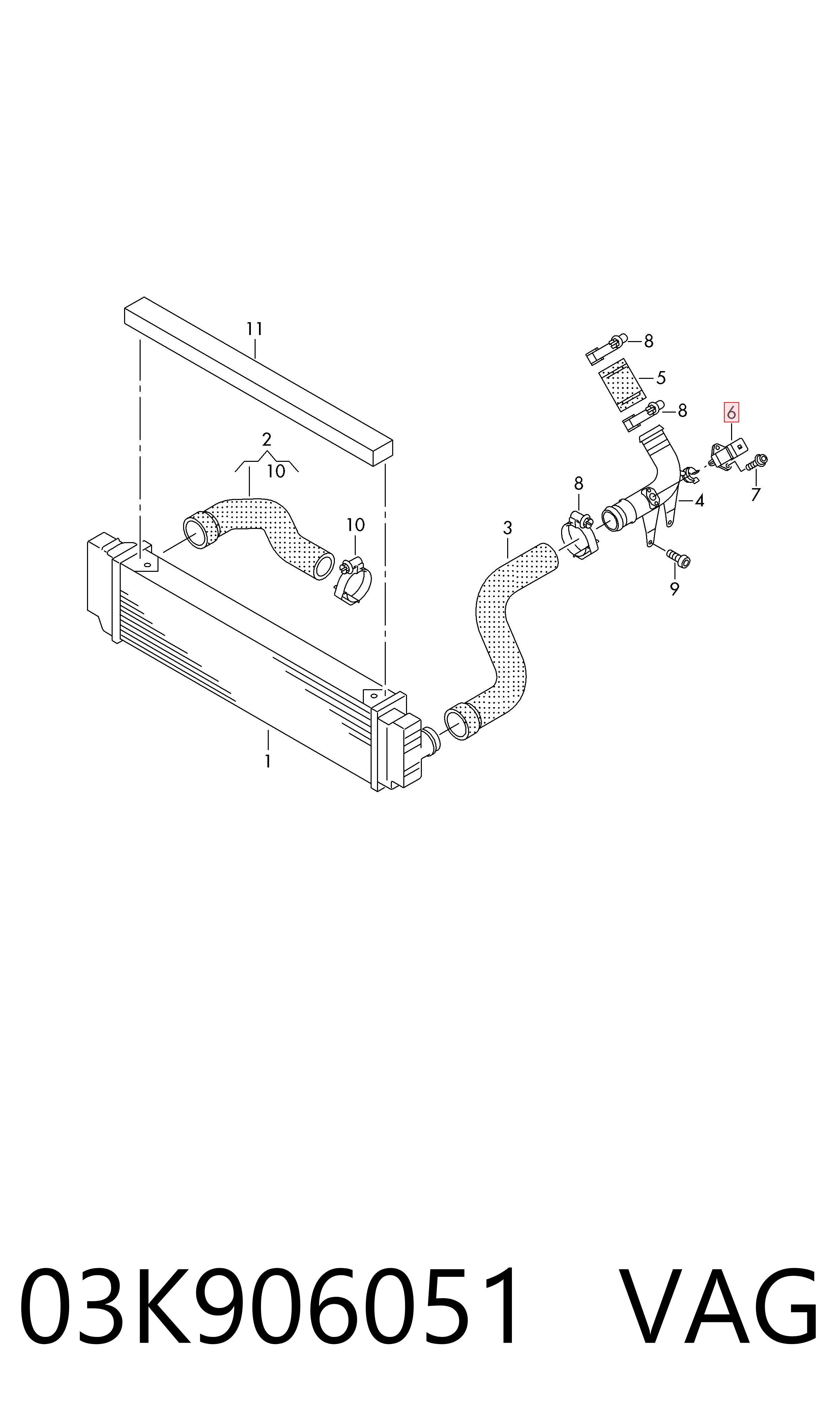 Compre 03K906051 VAG Sensor de pressão de supercompressão