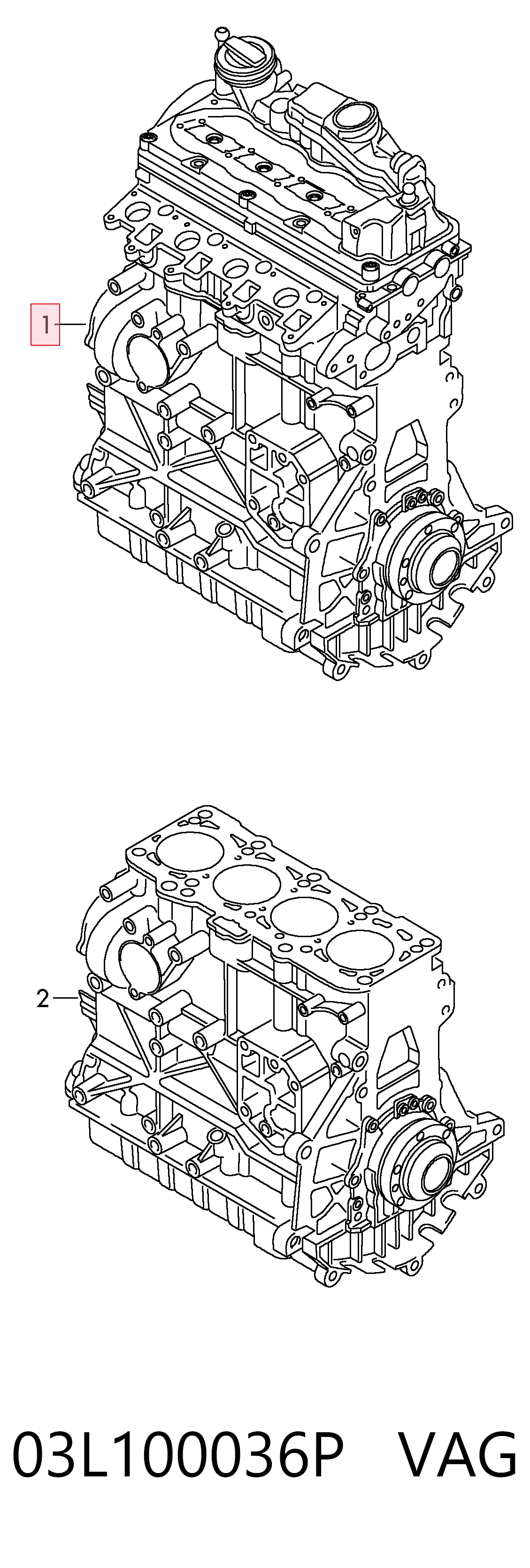 03L100036P VAG Motor montado