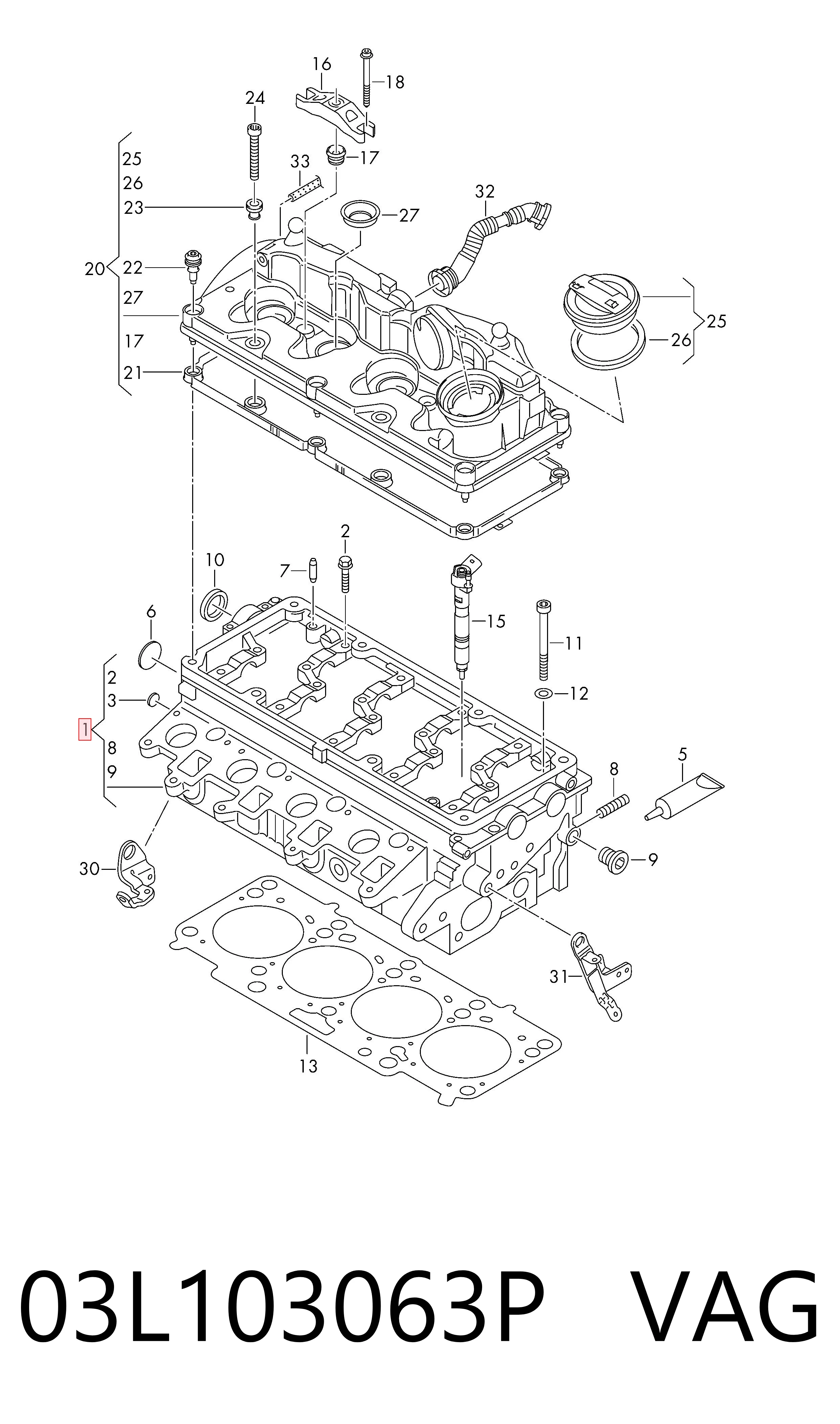 Cabeça de motor (CBC) Volkswagen Jetta IV 162, 163, AV3, AV2, AY2, AY3 ao melhor preço