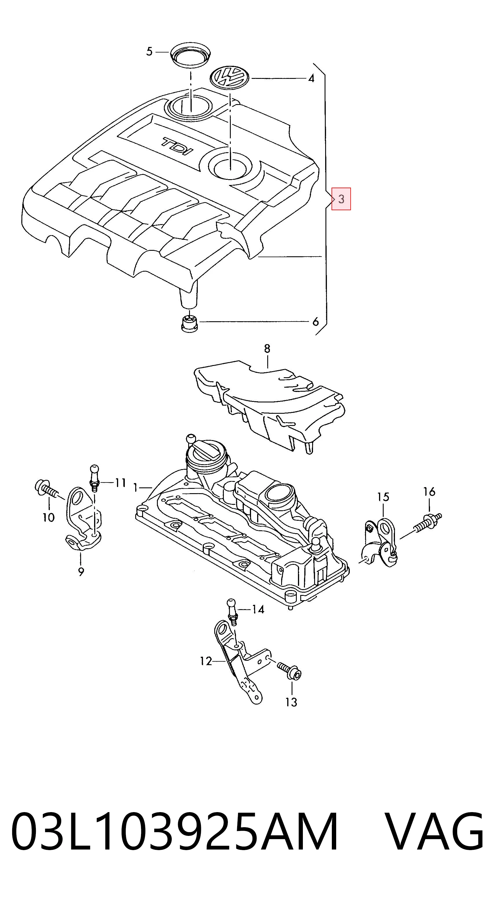 Tampa de motor decorativa Volkswagen Tiguan I 5N1, 5N2 ao melhor preço