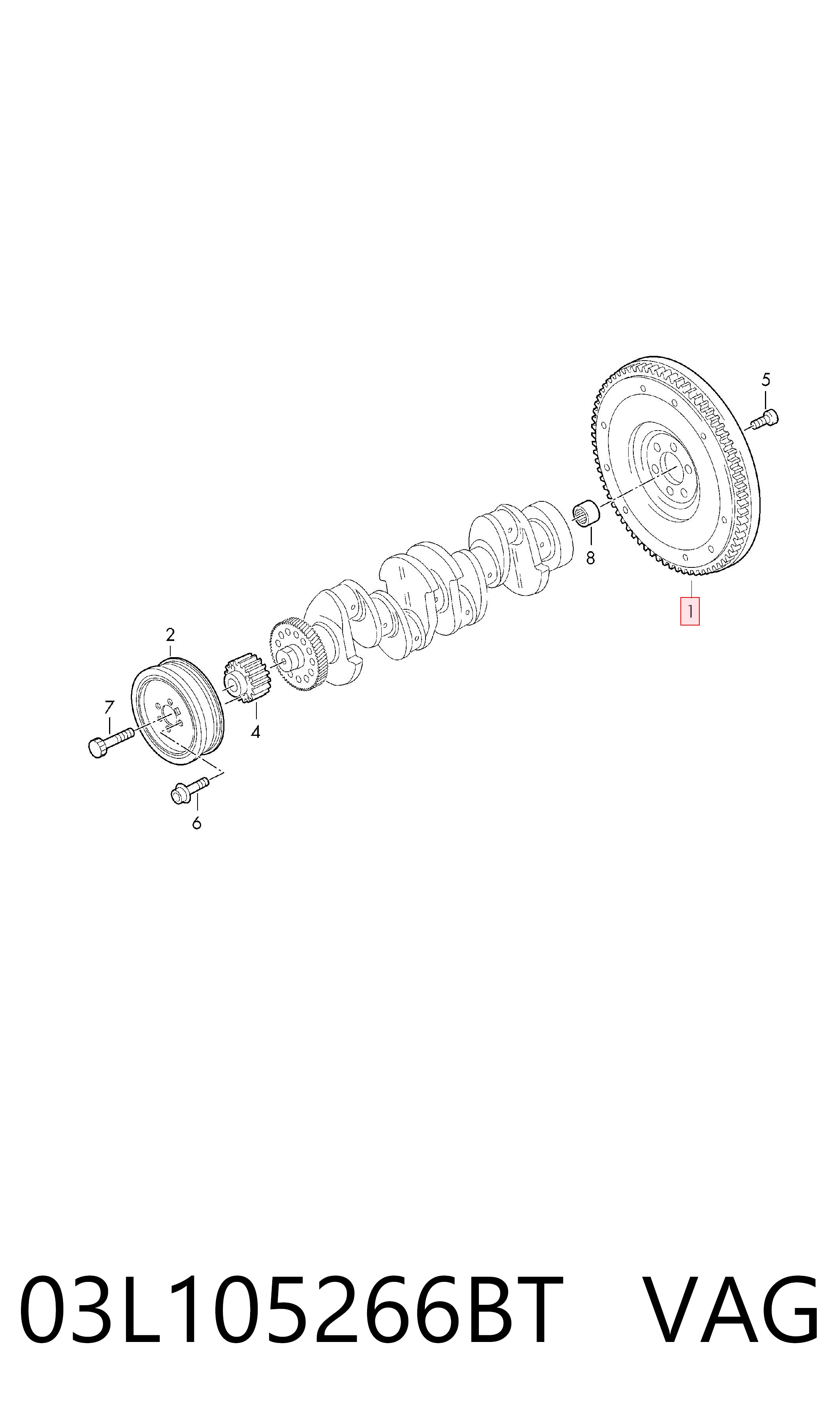 03L105266BT VAG Volante de motor