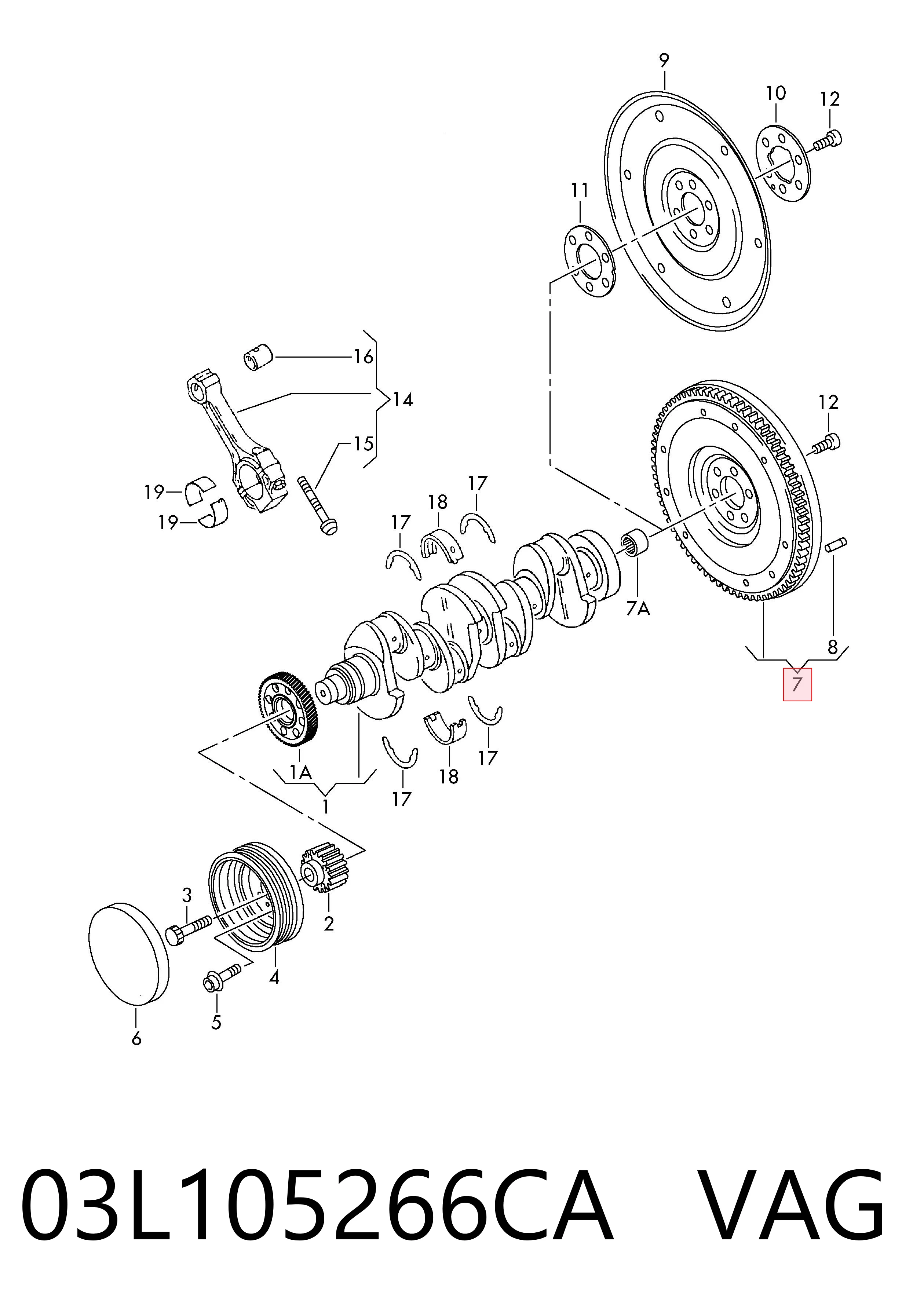 03L105266CA VAG Volante de motor