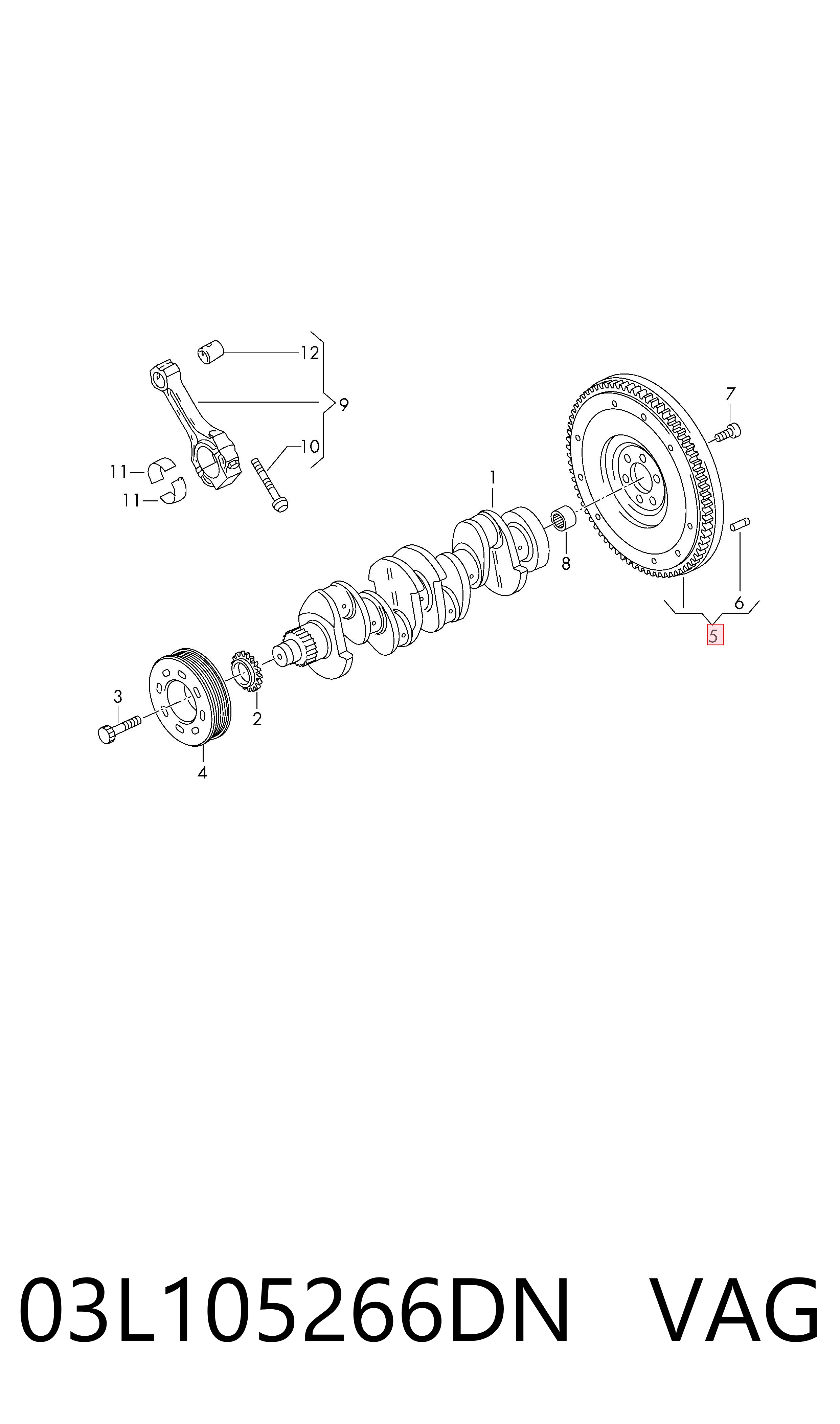 03L105266DN VAG Volante de motor