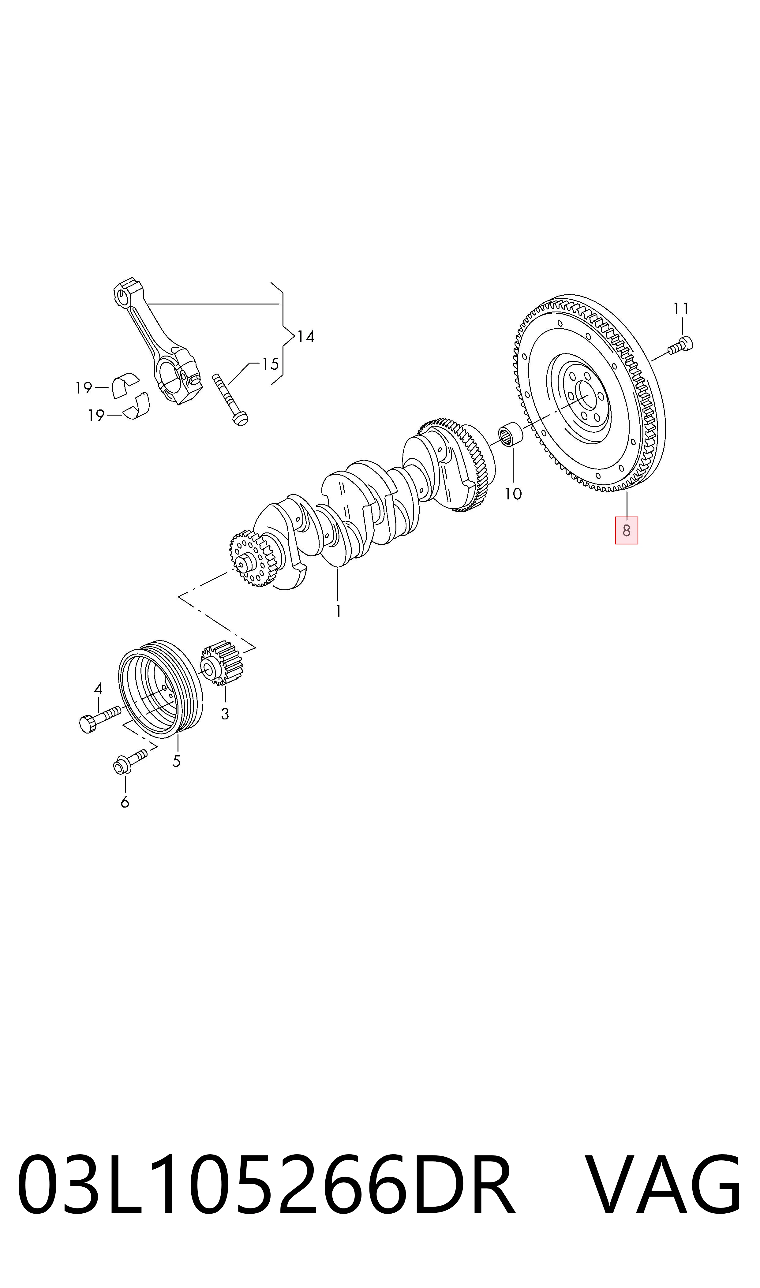 03L105266DR VAG Volante de motor