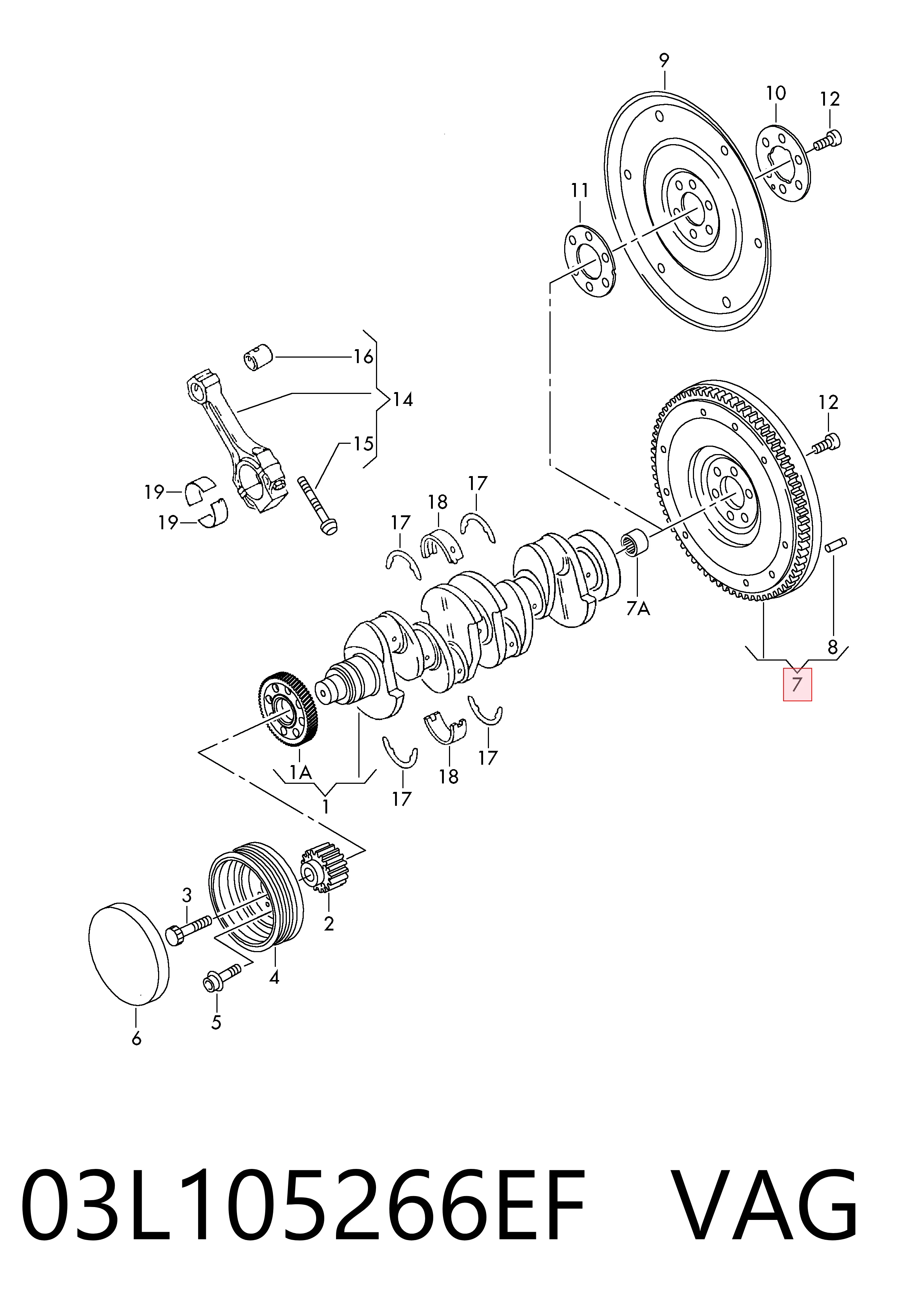 03L105266EF VAG Volante de motor
