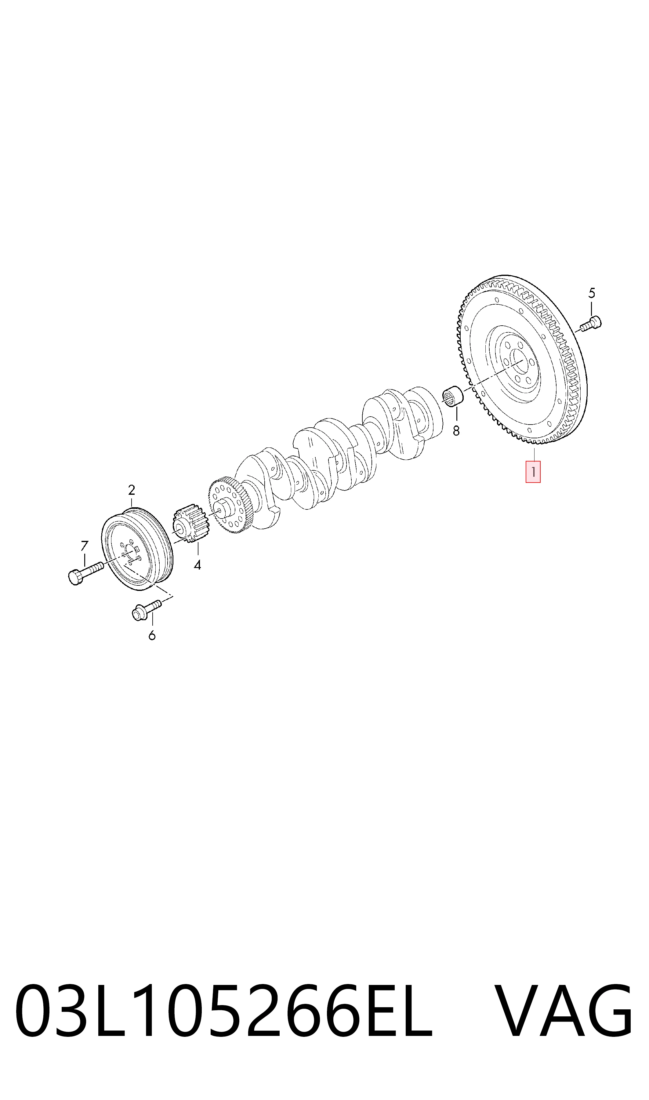 Volante de motor VAG 03L105266EL preço, a partir de 1069,52 USD