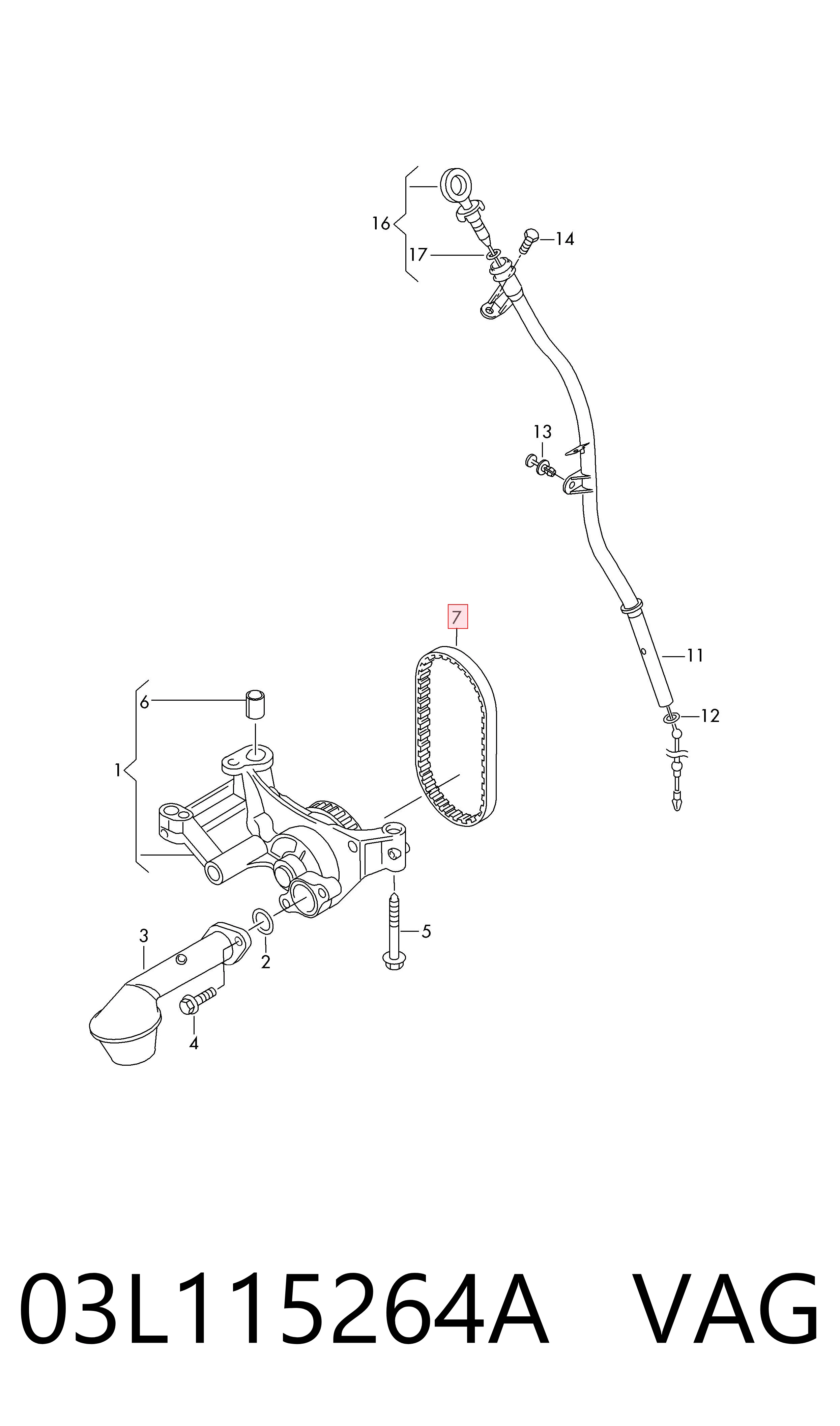 Correia de bomba de óleo VAG 03L115264A preço, a partir de 33,55 USD