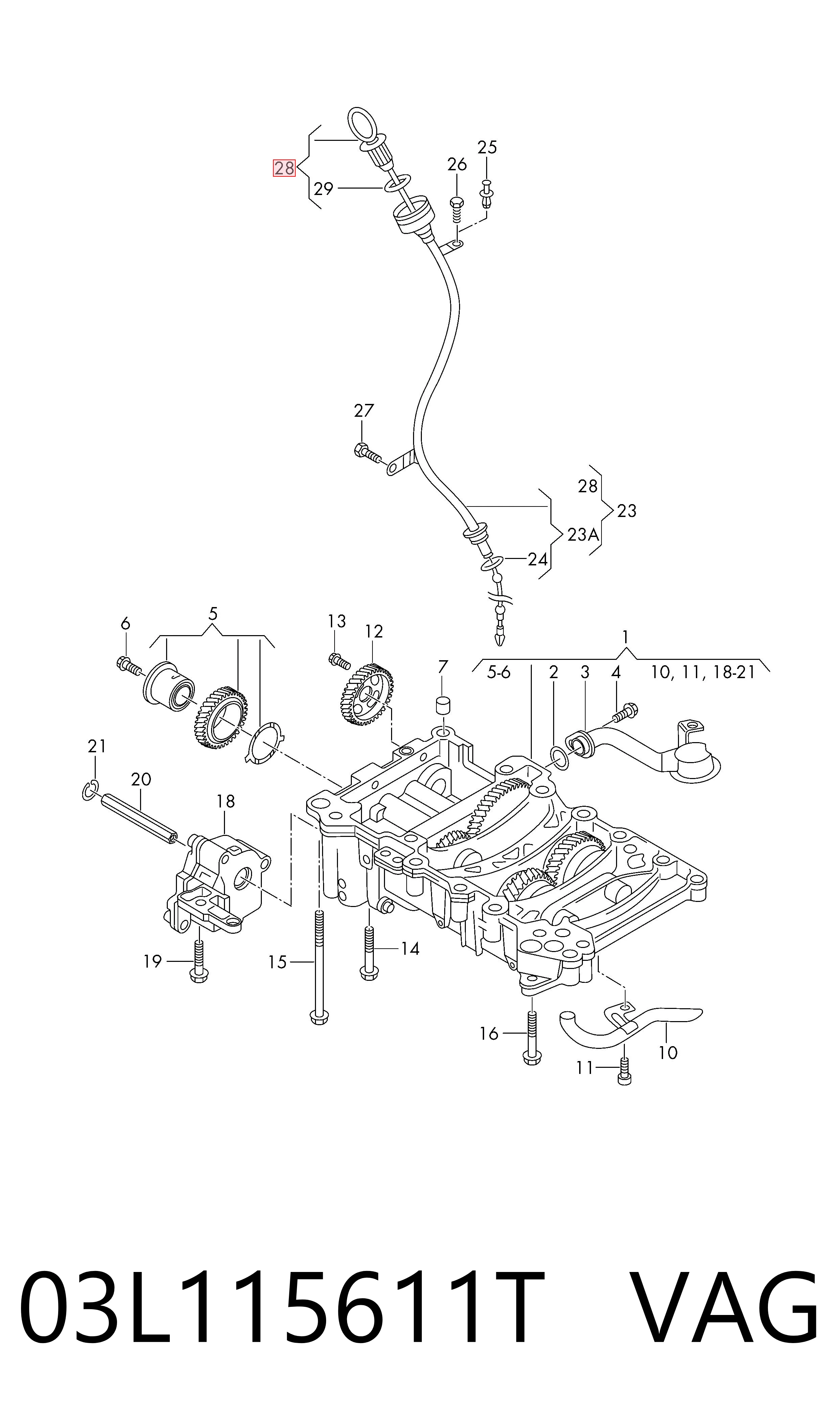 Sonda (indicador) do nível de óleo no motor VAG 03L115611T preço, a partir de 32,90 USD