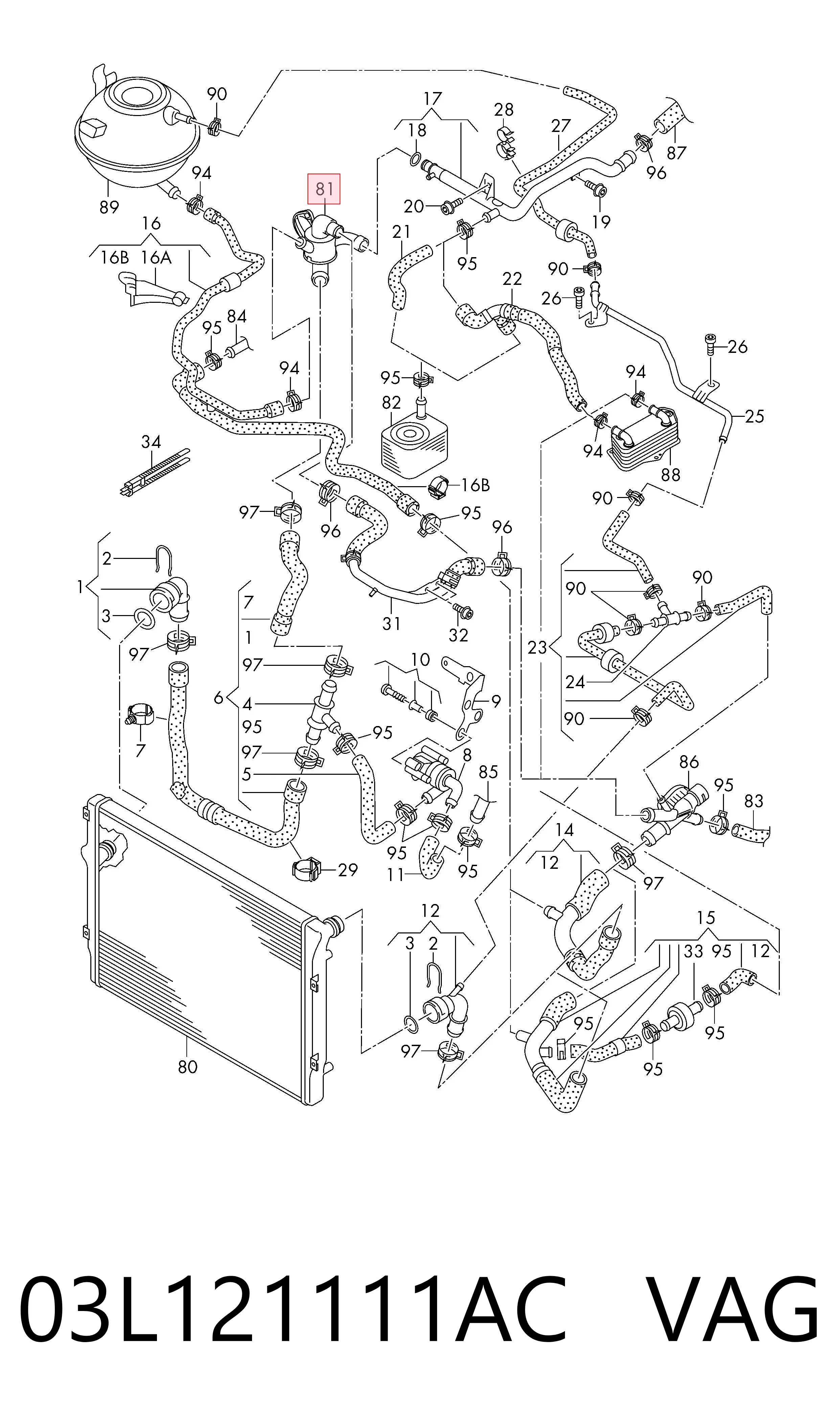 03L121111AC VAG Termostato