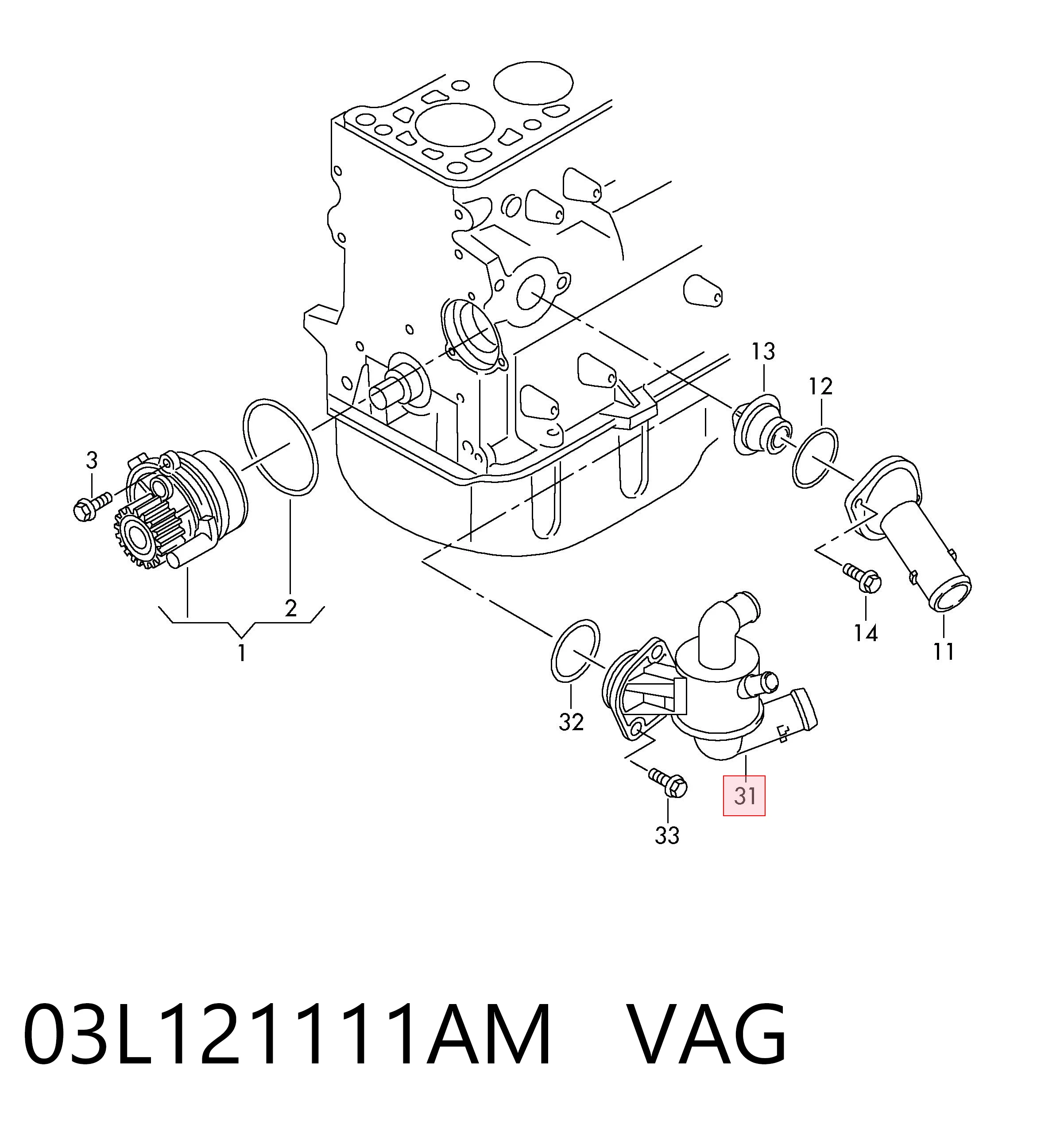 03L121111AM VAG Termostato