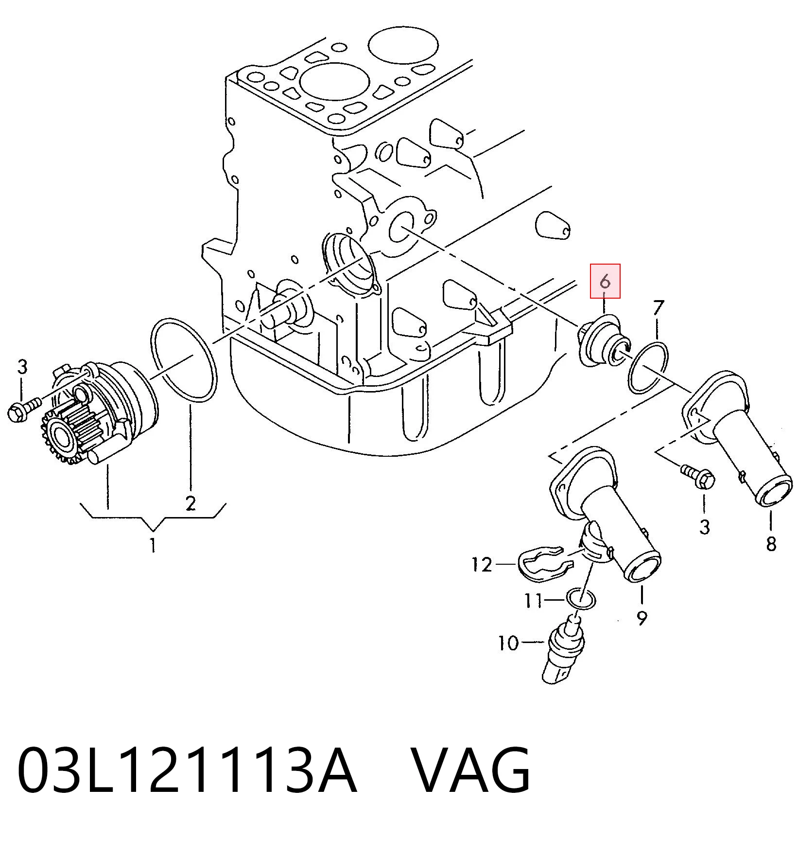 Termostato VAG 03L121113A preço, a partir de 8,37 USD