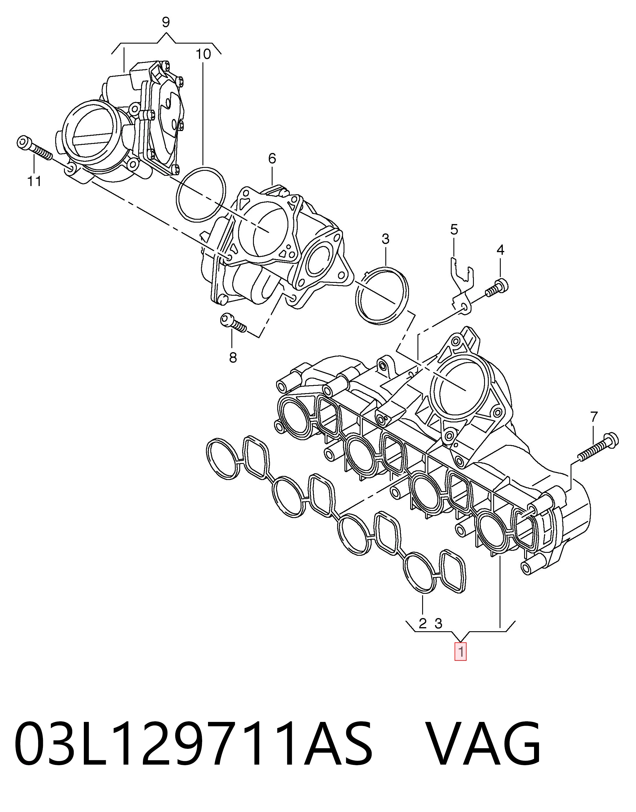 Tubo coletor de admissão Volkswagen AMAROK  2HA, 2HB, S1B, S6B, S7A, S7B ao melhor preço