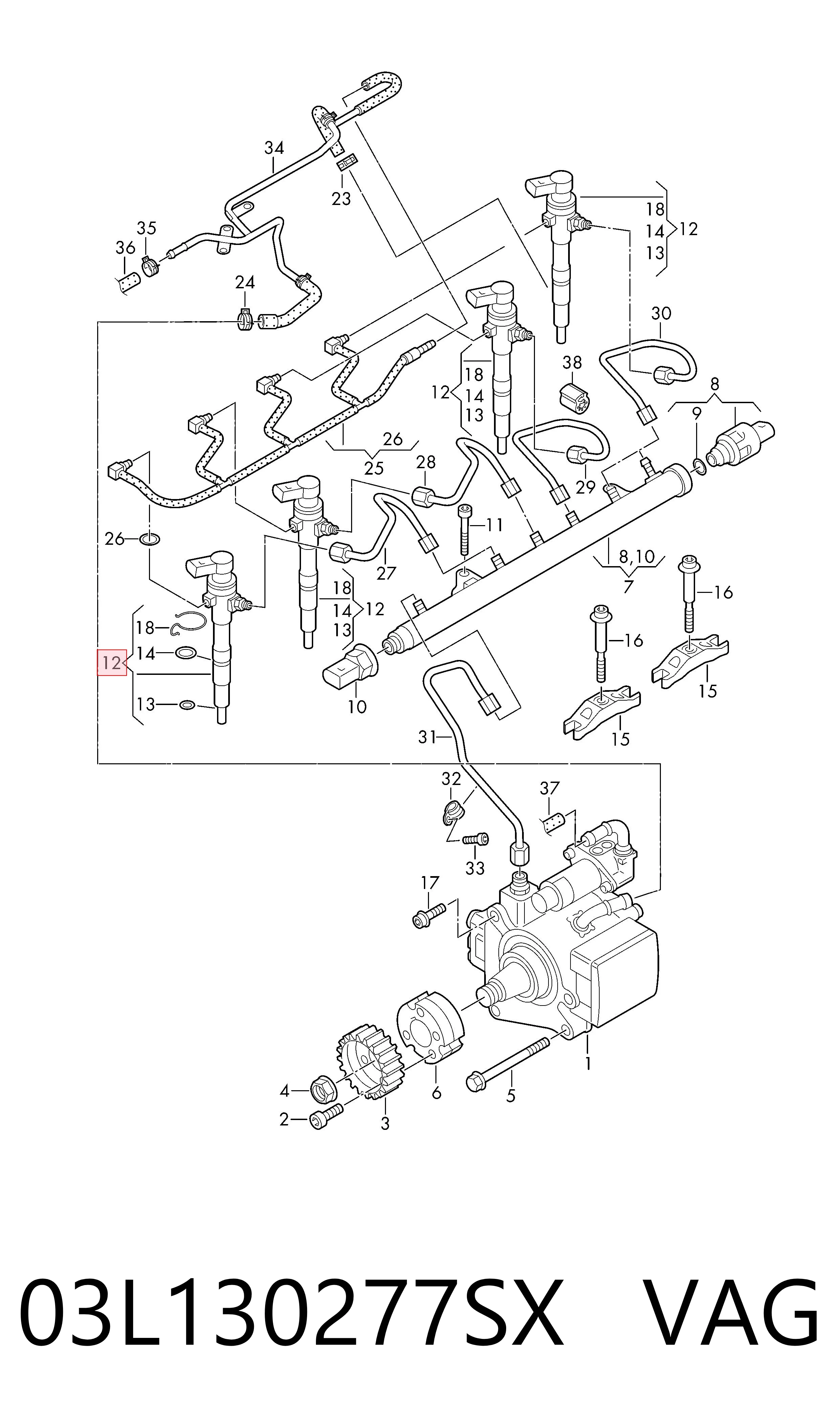 Injetor de injeção de combustível VAG 03L130277SX preço, a partir de 141,31 USD