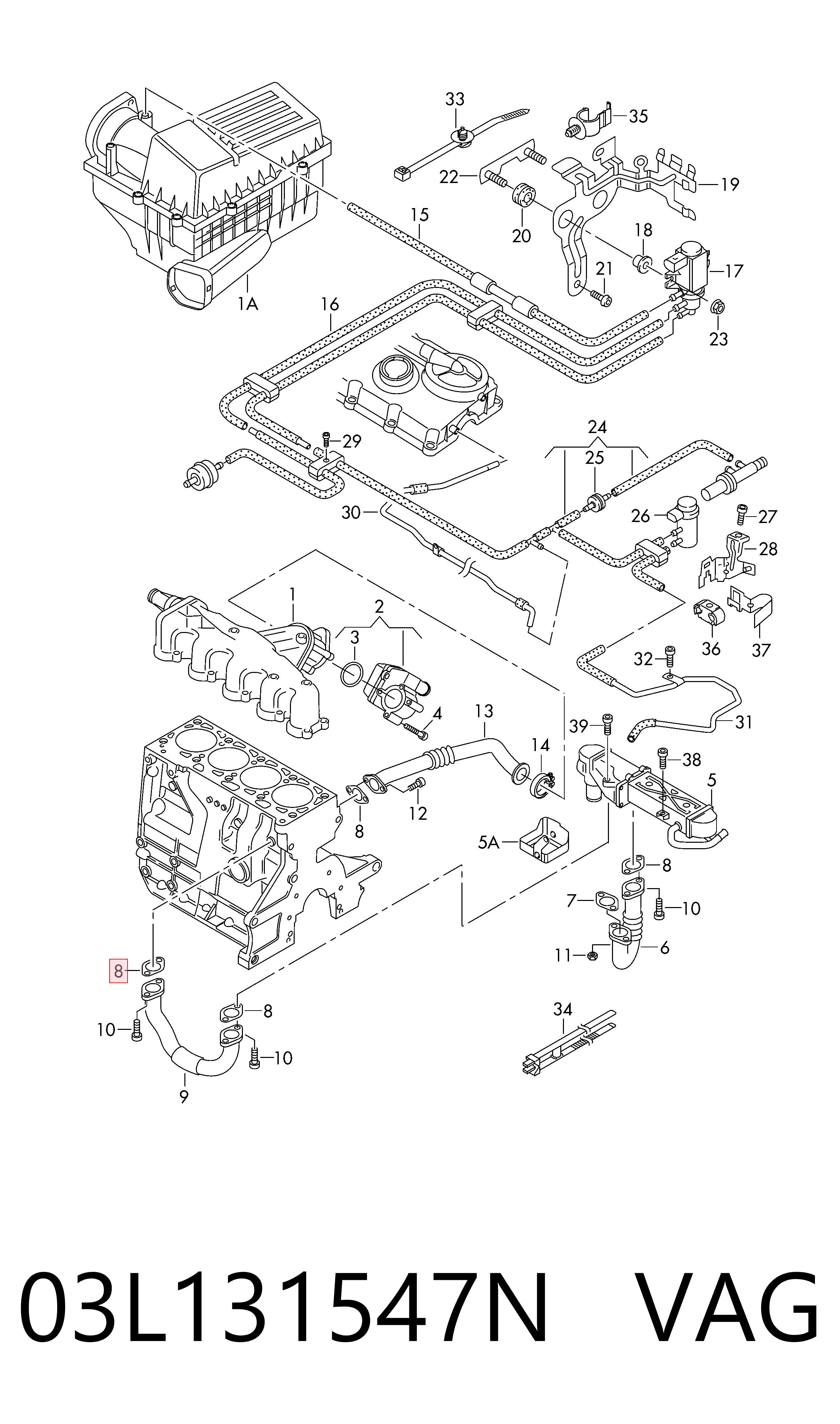 Vedante de refrigerador EGR do sistema de recirculação dos gases VAG 03L131547N preço, a partir de 6,38 USD