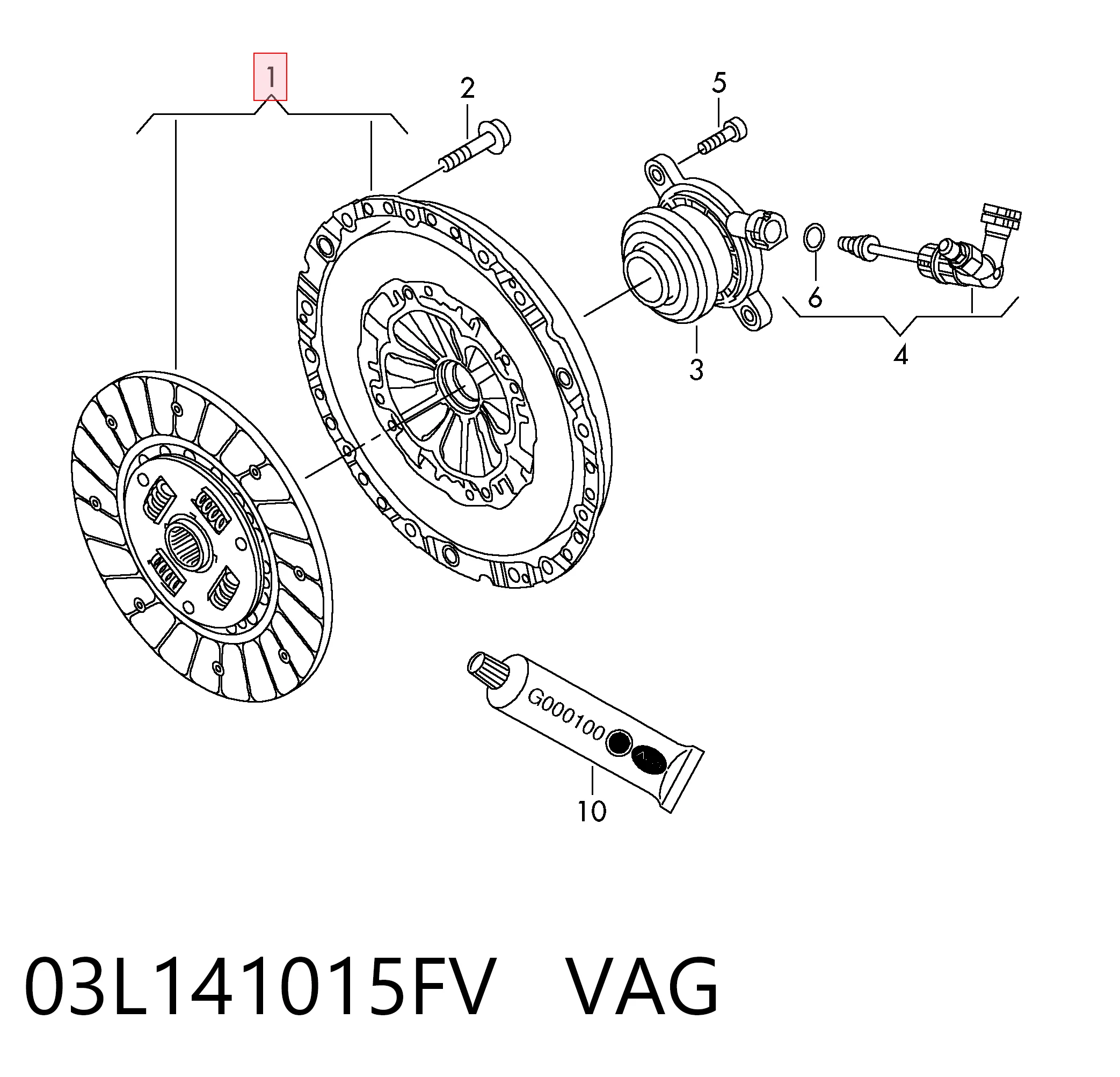Kit de embraiagem (3 peças) Volkswagen AMAROK  2HA, 2HB, S1B, S6B, S7A, S7B