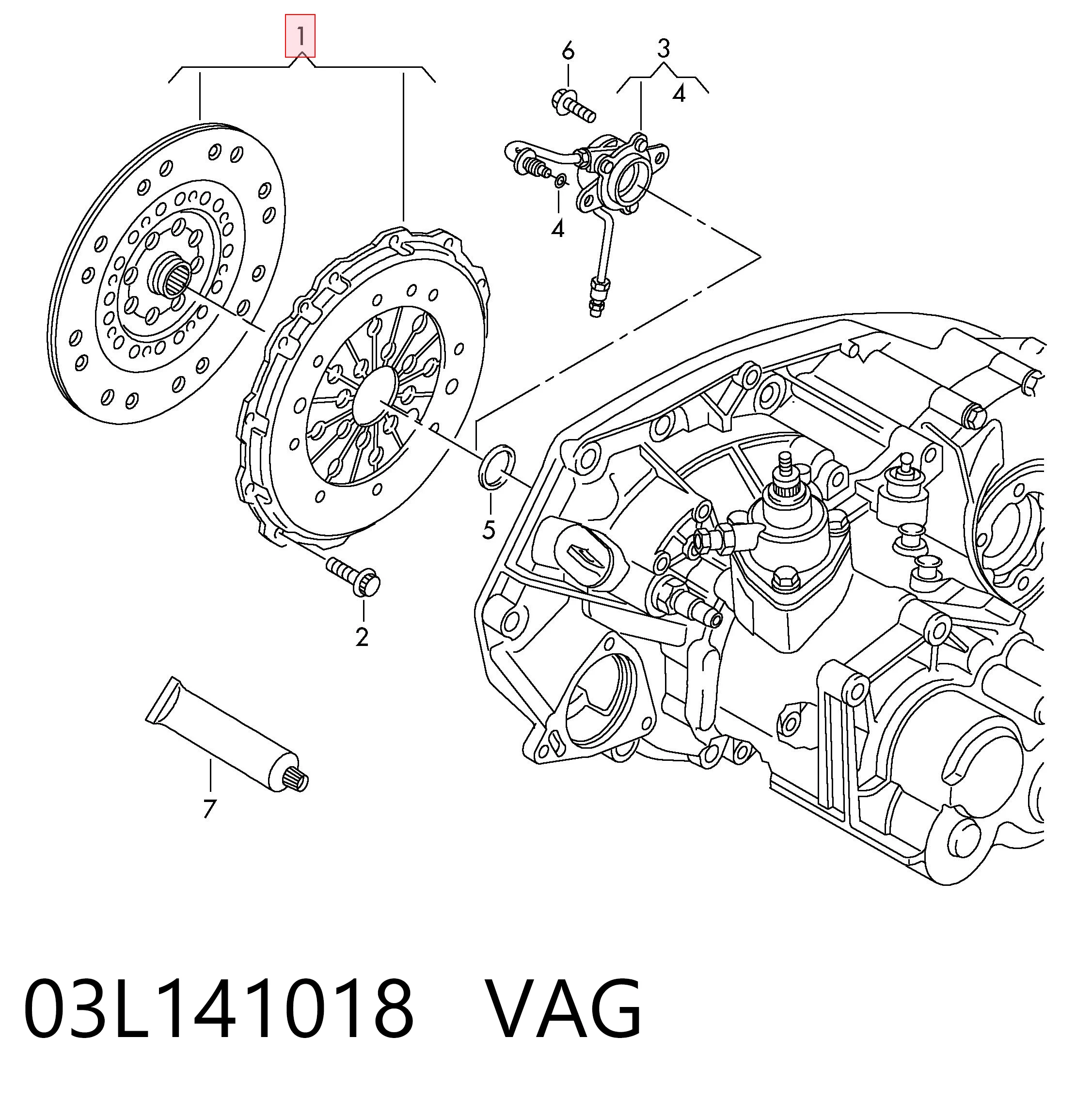 03L141018 VAG Kit de embraiagem (3 peças)