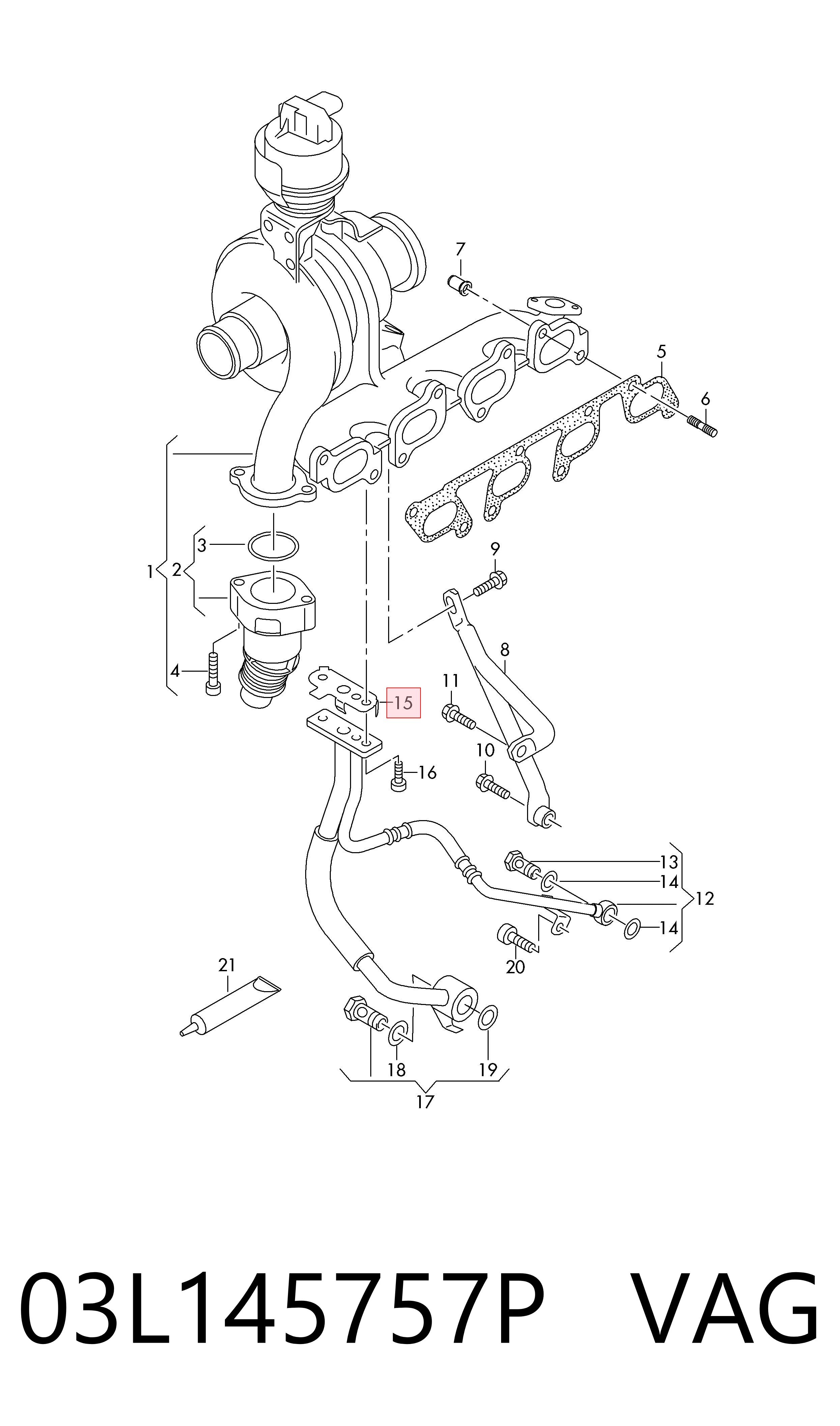 Compre 03L145757P VAG Vedante de turbina de ar comprimido, admissão