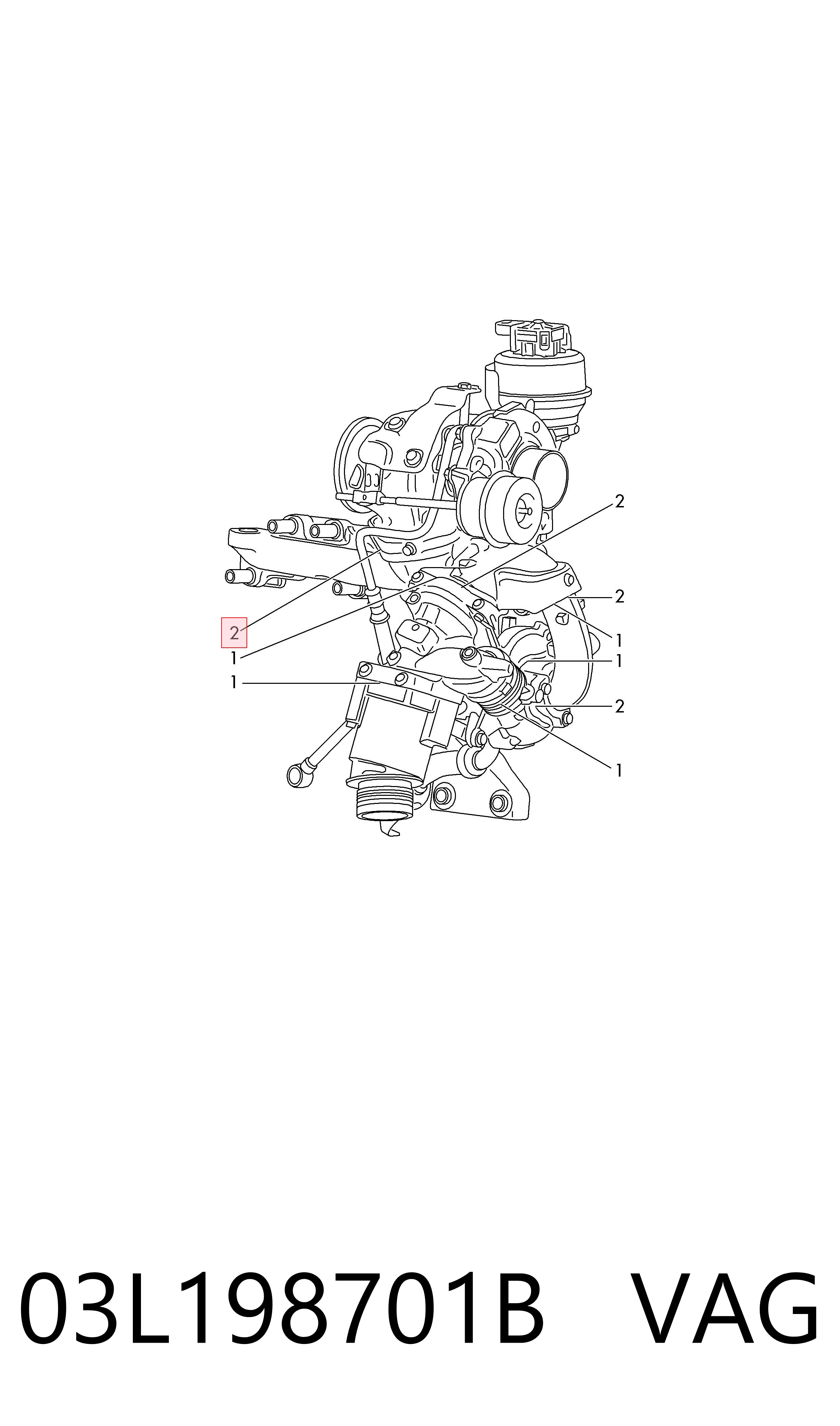03L198701B VAG Vedante de turbina, kit de montagem