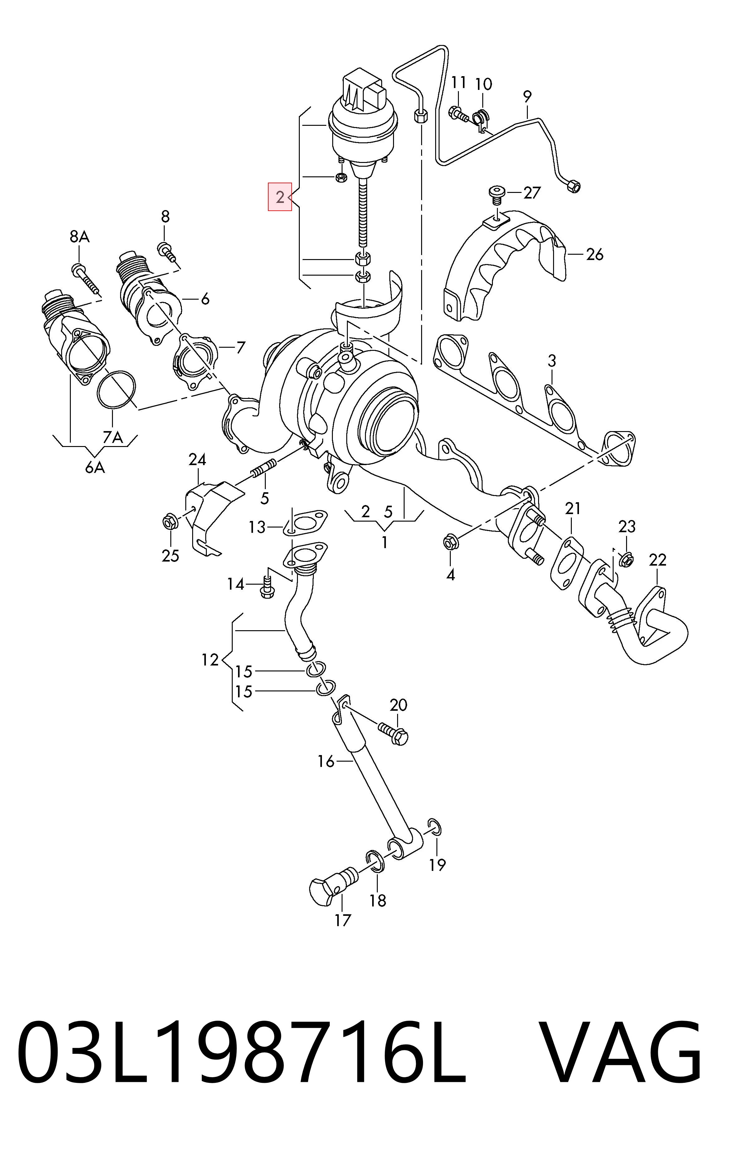 Compre 03L198716L VAG Válvula (atuador) de controlo de turbina