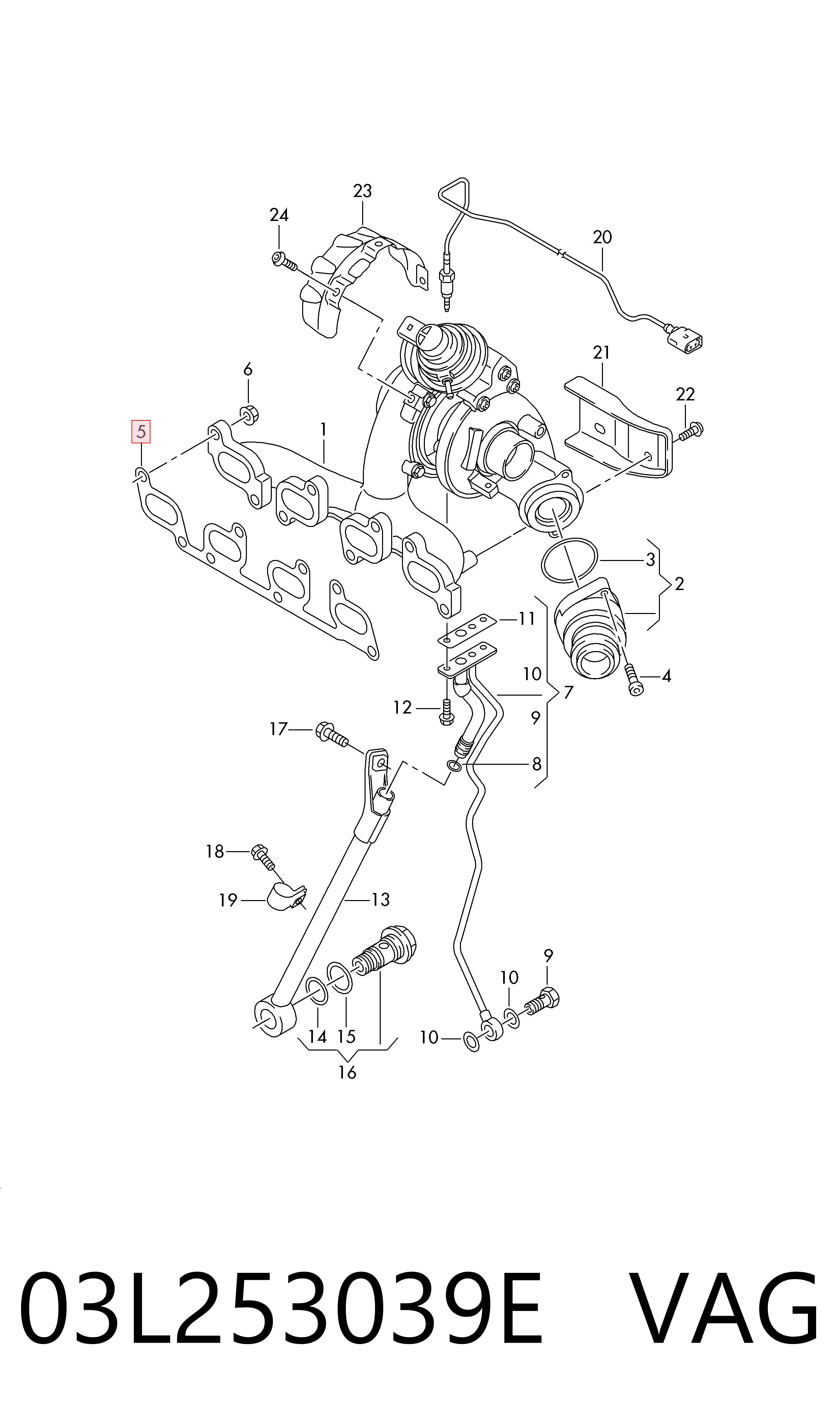 Compre 03L253039E VAG Vedante de tubo coletor de escape