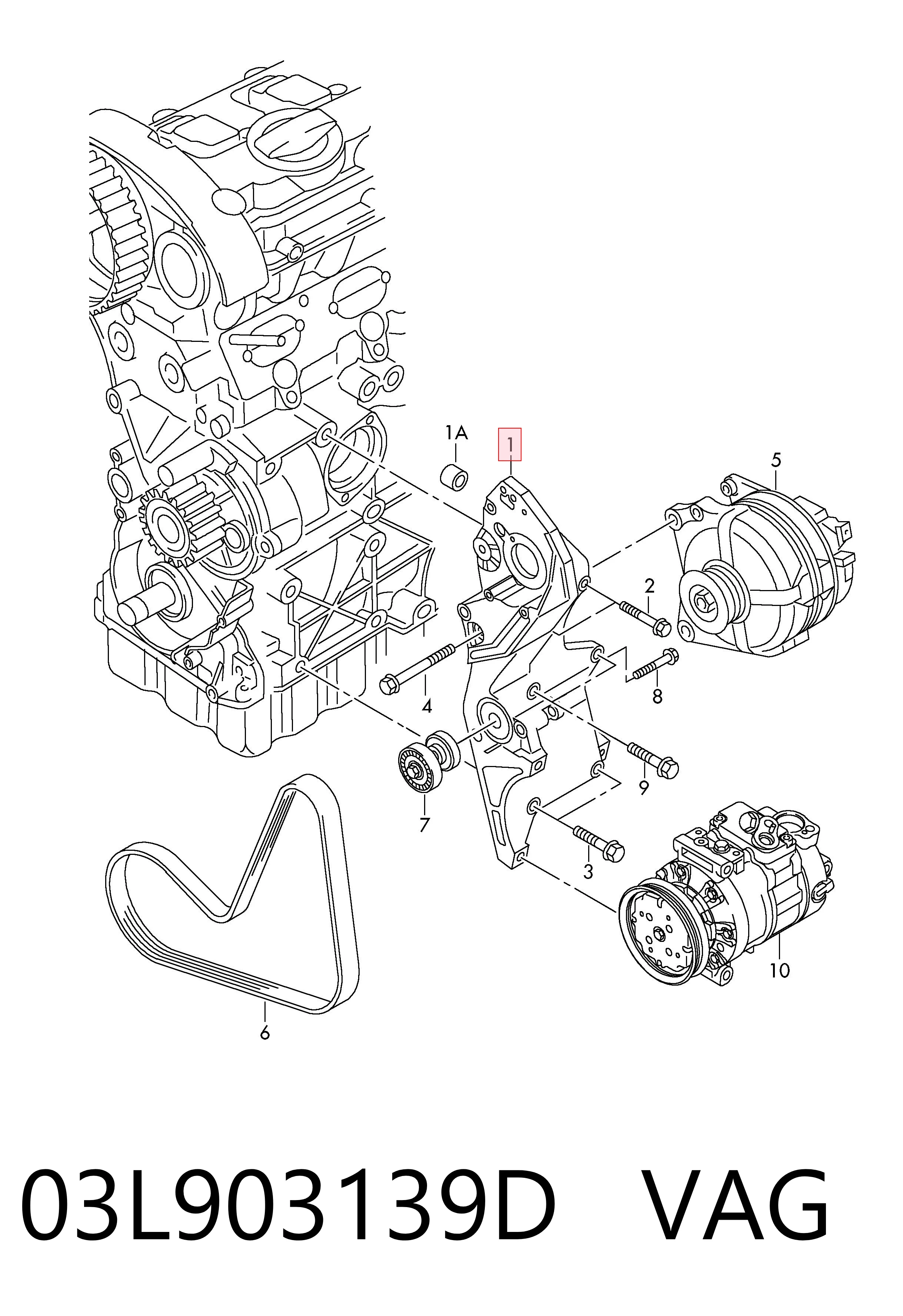03L903139D VAG Consola do gerador
