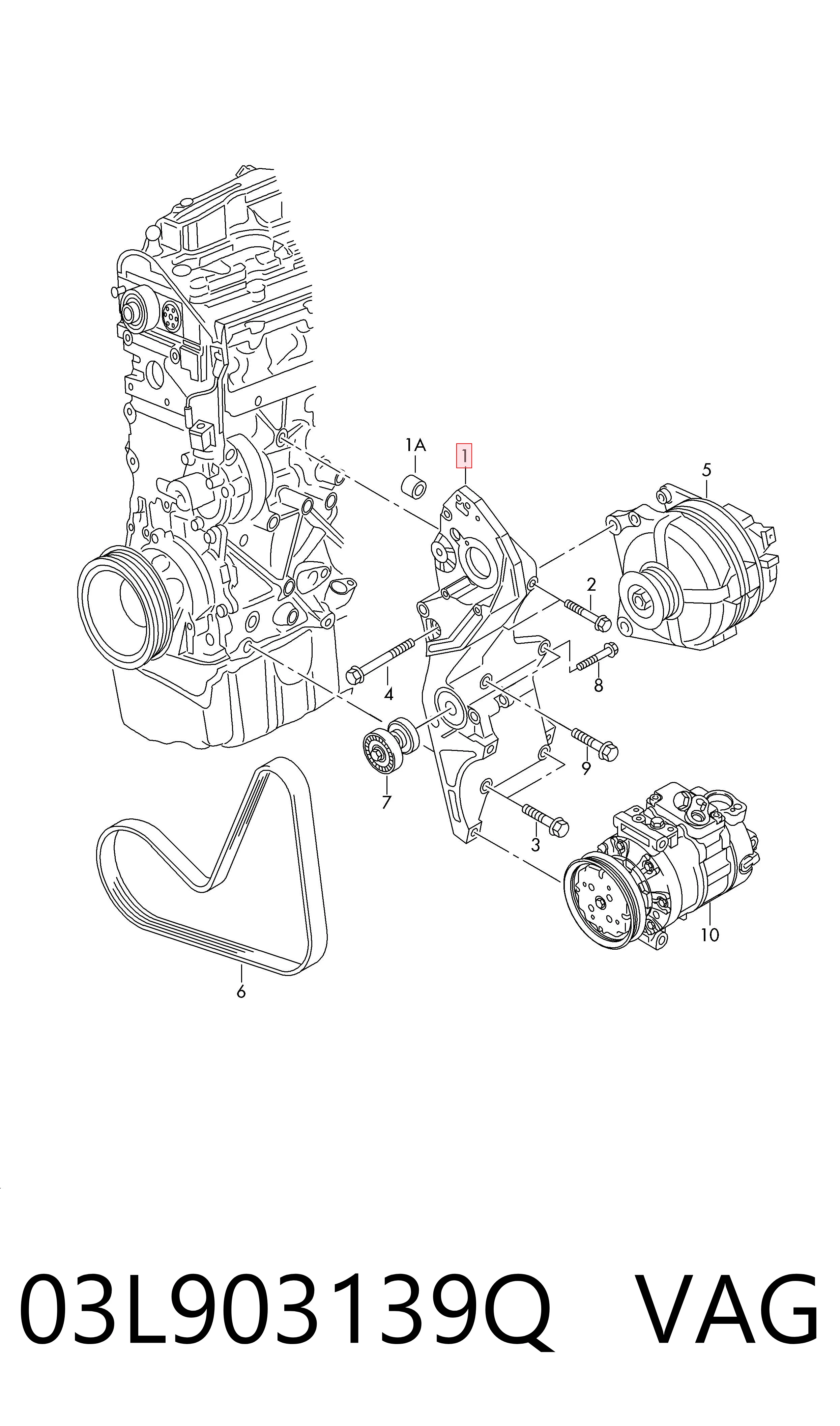 Consola do gerador Audi A3  8PA ao melhor preço