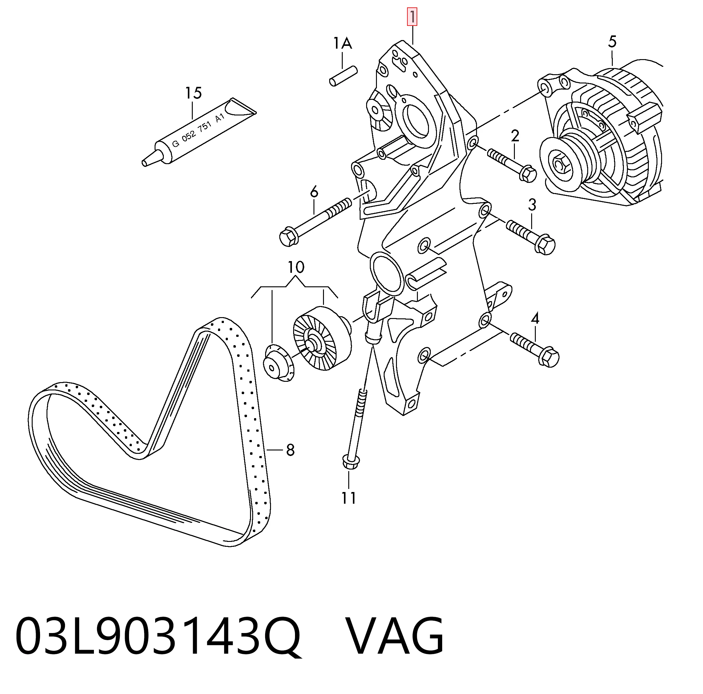  Consola do gerador Audi A3 Sportback hatchback (8PA) (2004 - 2015) Sportback