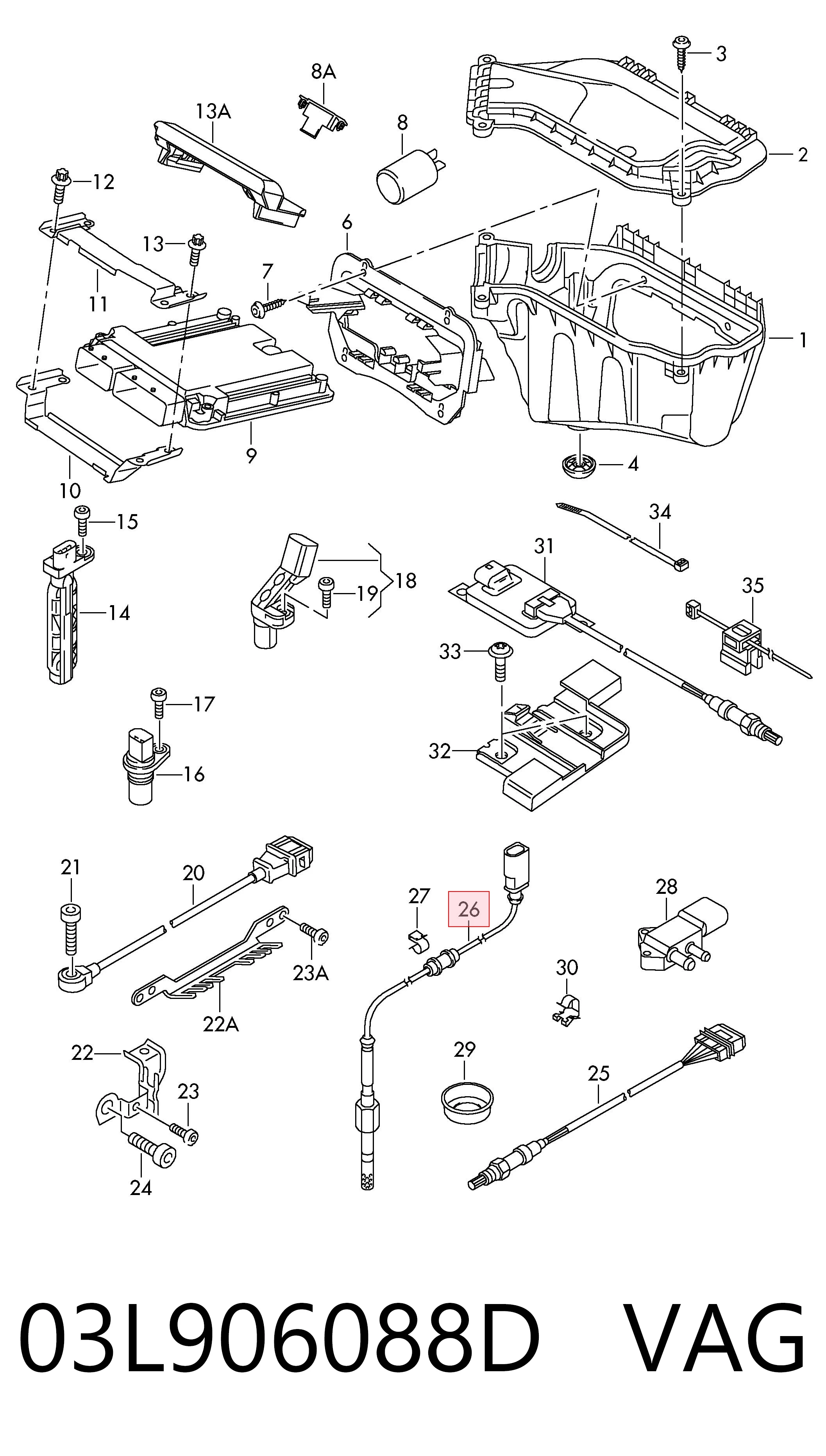 Sensor de temperatura dos gases de escape (GE), antes de filtro de partículas diesel VAG 03L906088D preço, a partir de 59,59 USD