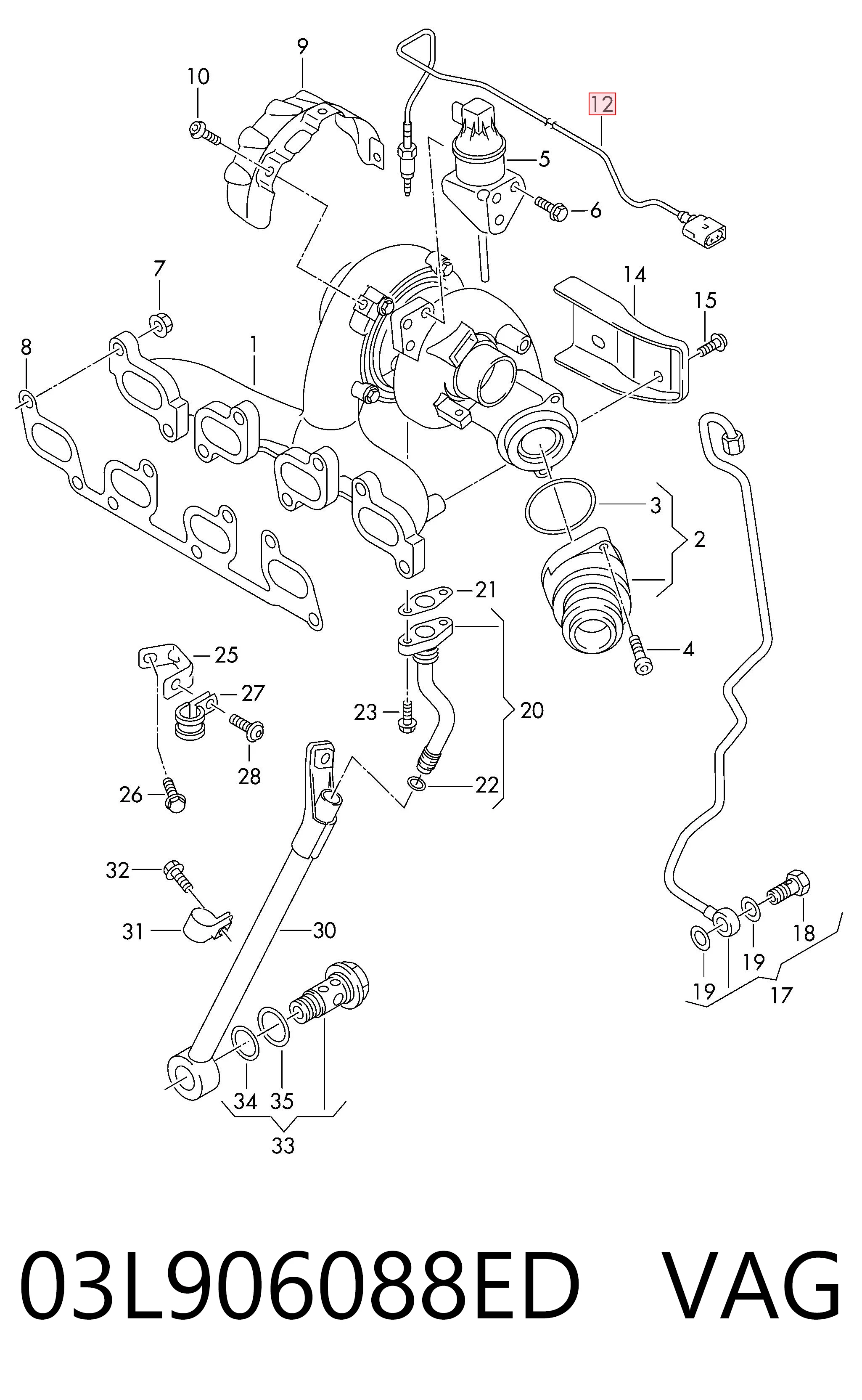 Sensor de temperatura dos gases de escape (GE), antes de turbina VAG 03L906088ED preço, a partir de 52,68 USD