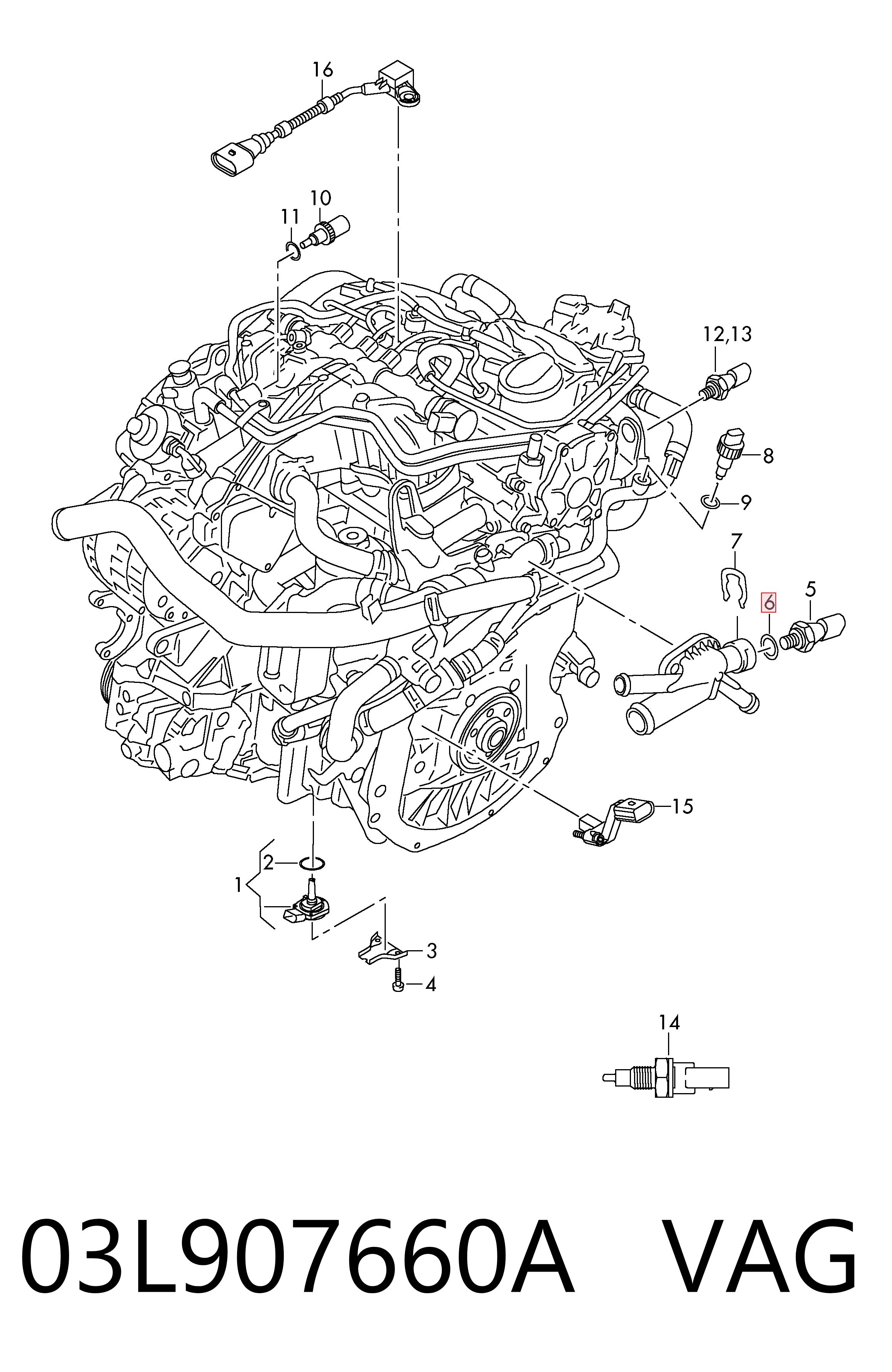 Sensor do nível de óleo de motor Porsche 911 Targa 991