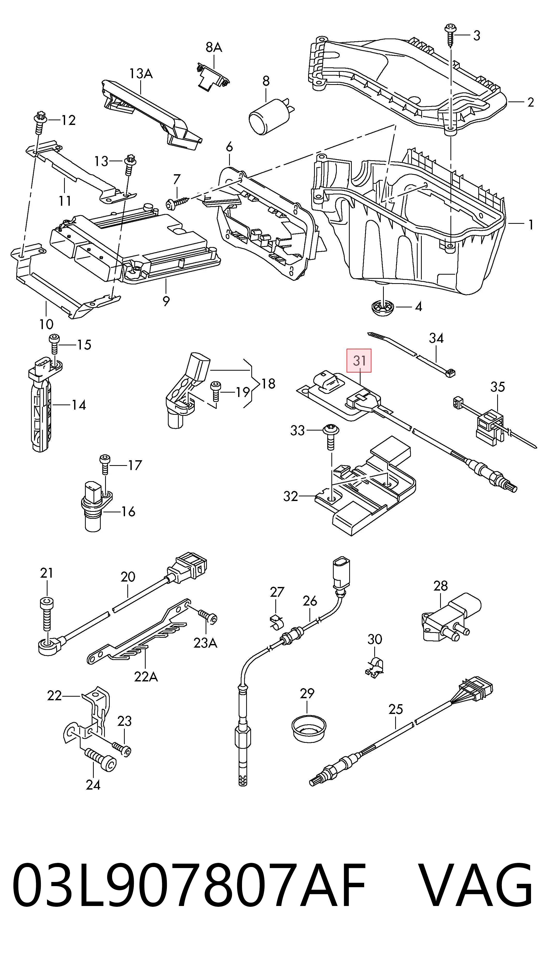 Sensor de óxidos de nitrogênio NOX VAG 03L907807AF preço, a partir de 231,83 USD