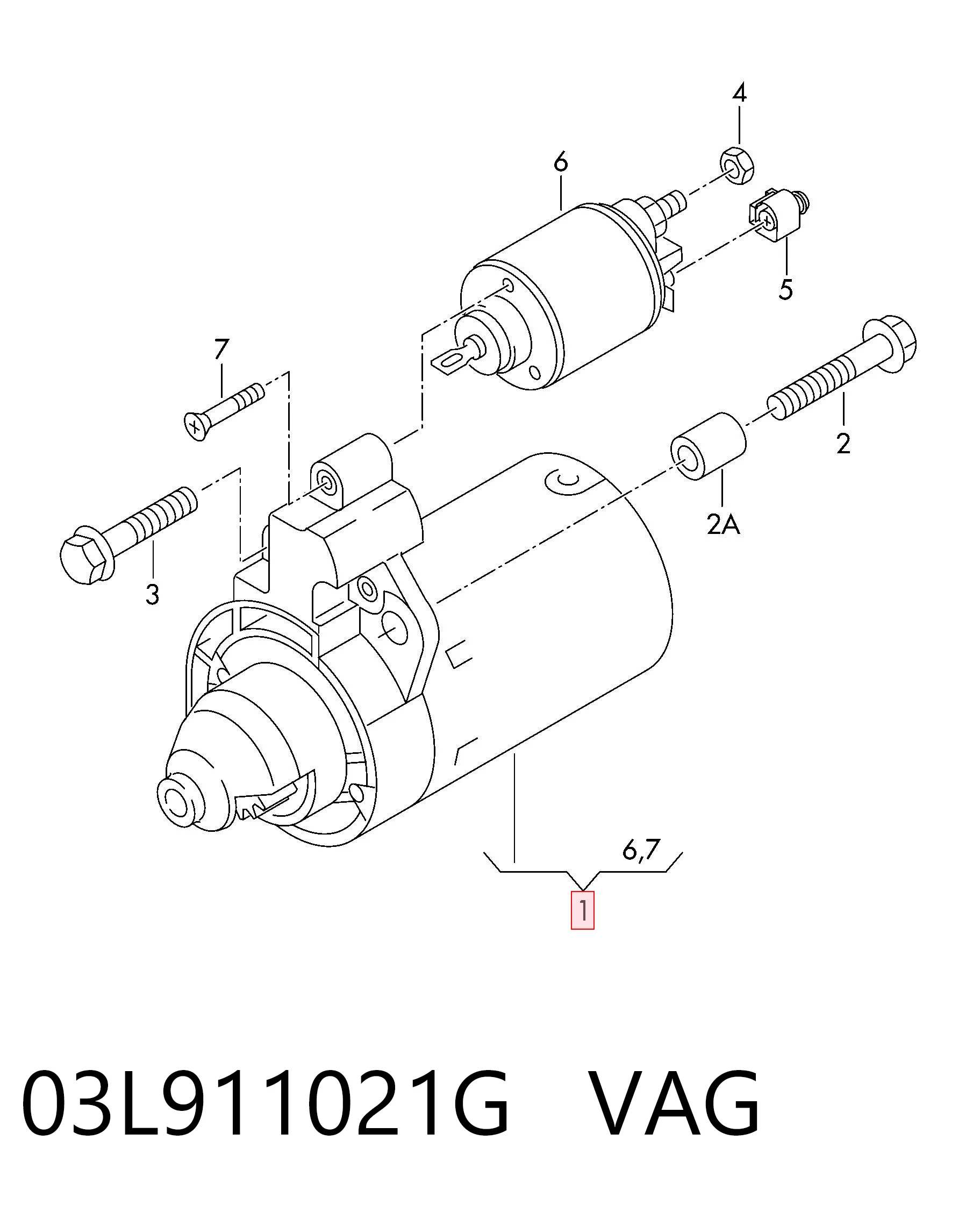 Motor de arranco VAG 03L911021G preço, a partir de 95,34 USD