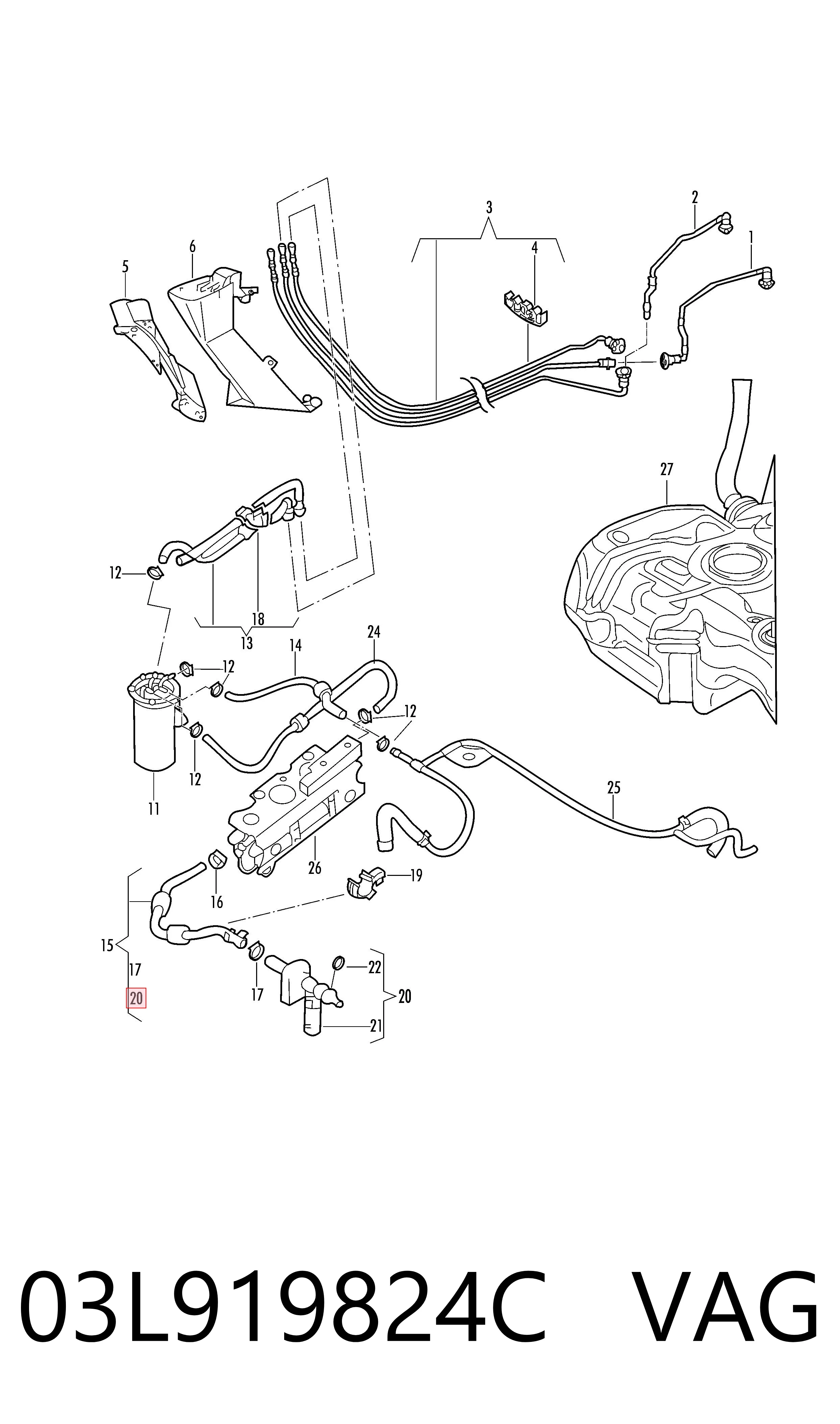 Sensor de temperatura de combustível VAG 03L919824C preço, a partir de 19,96 USD