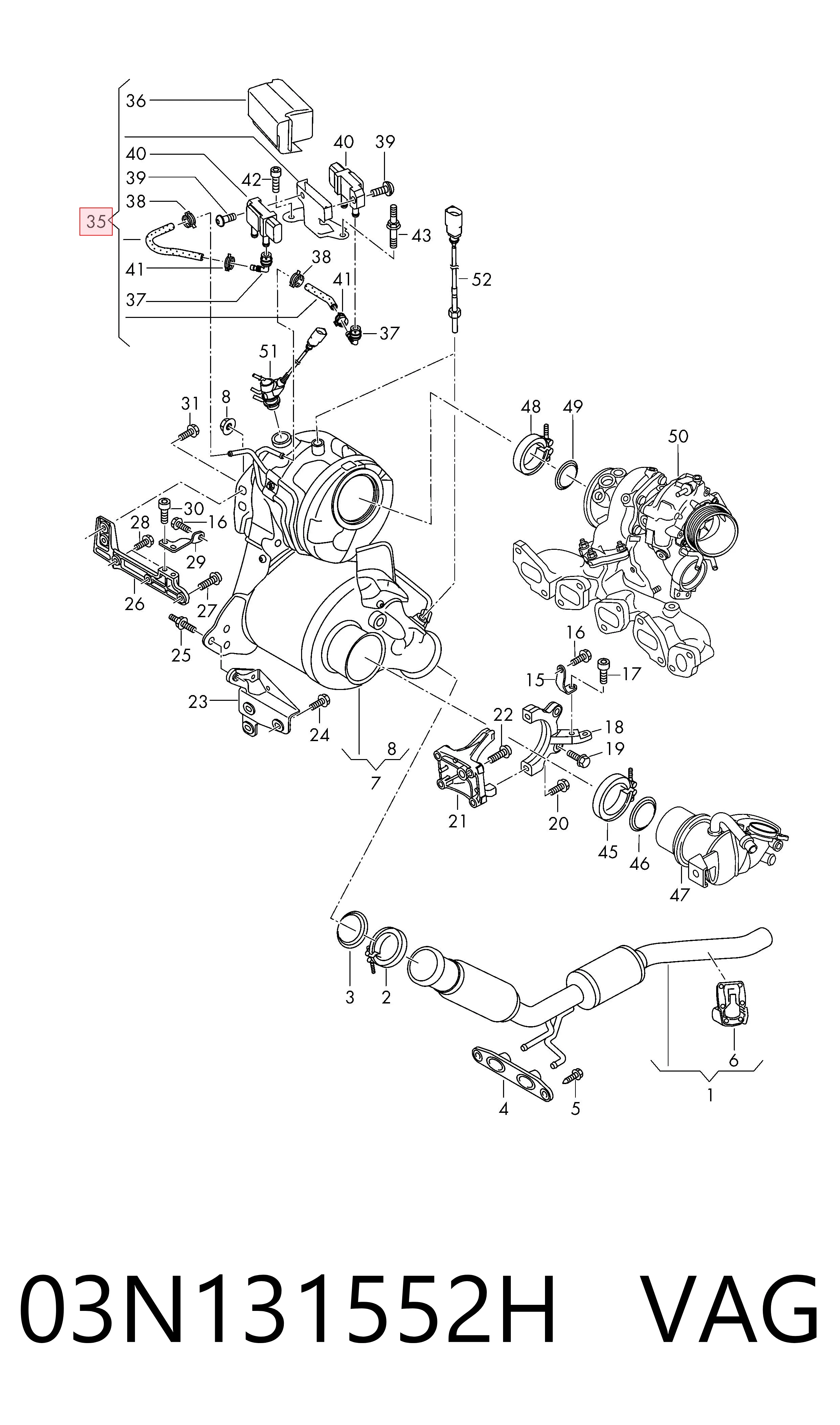 03N131552H VAG Sensor de pressão dos gases de escape