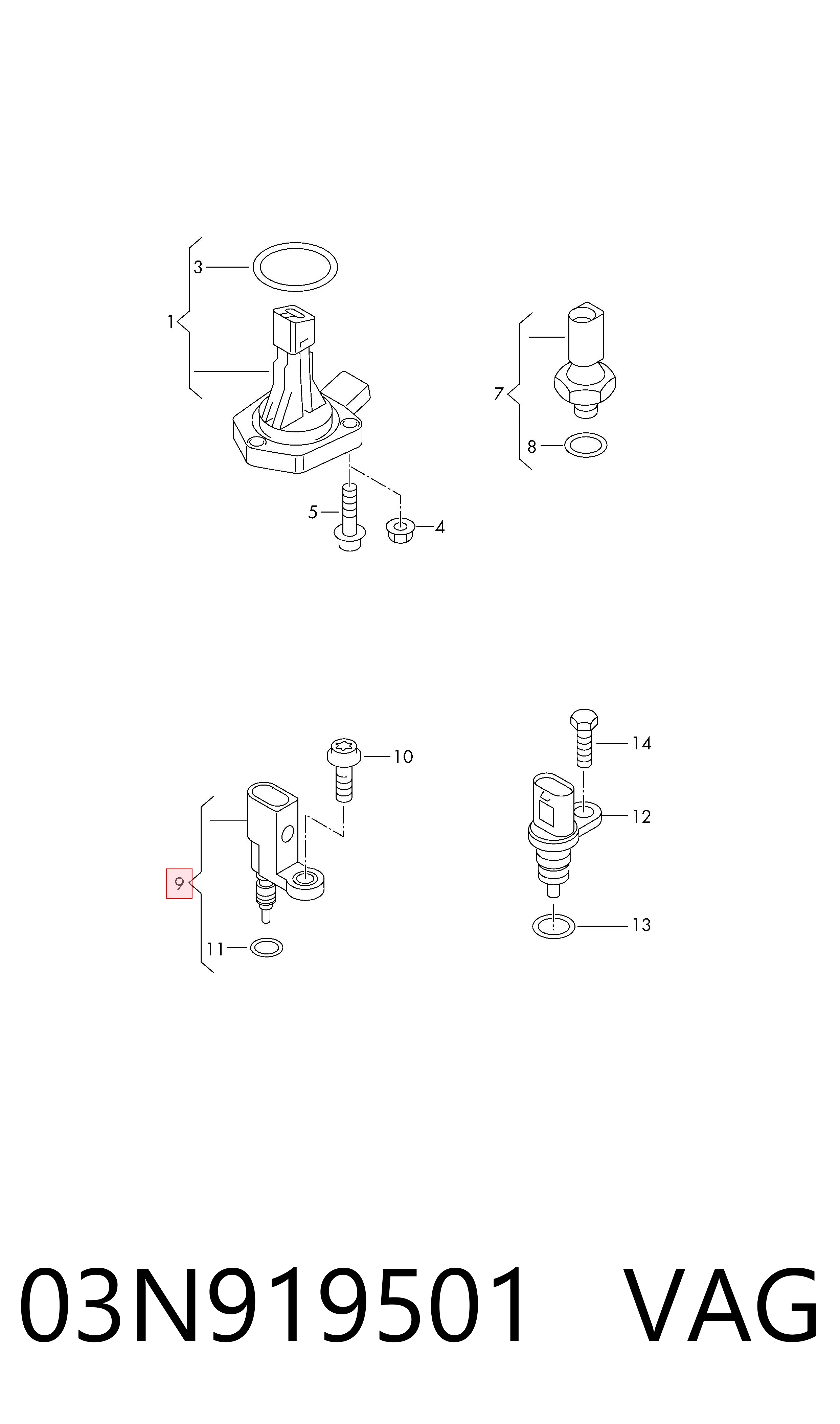 Sensor de temperatura do fluido de esfriamento VAG 03N919501 preço, a partir de 14,45 USD