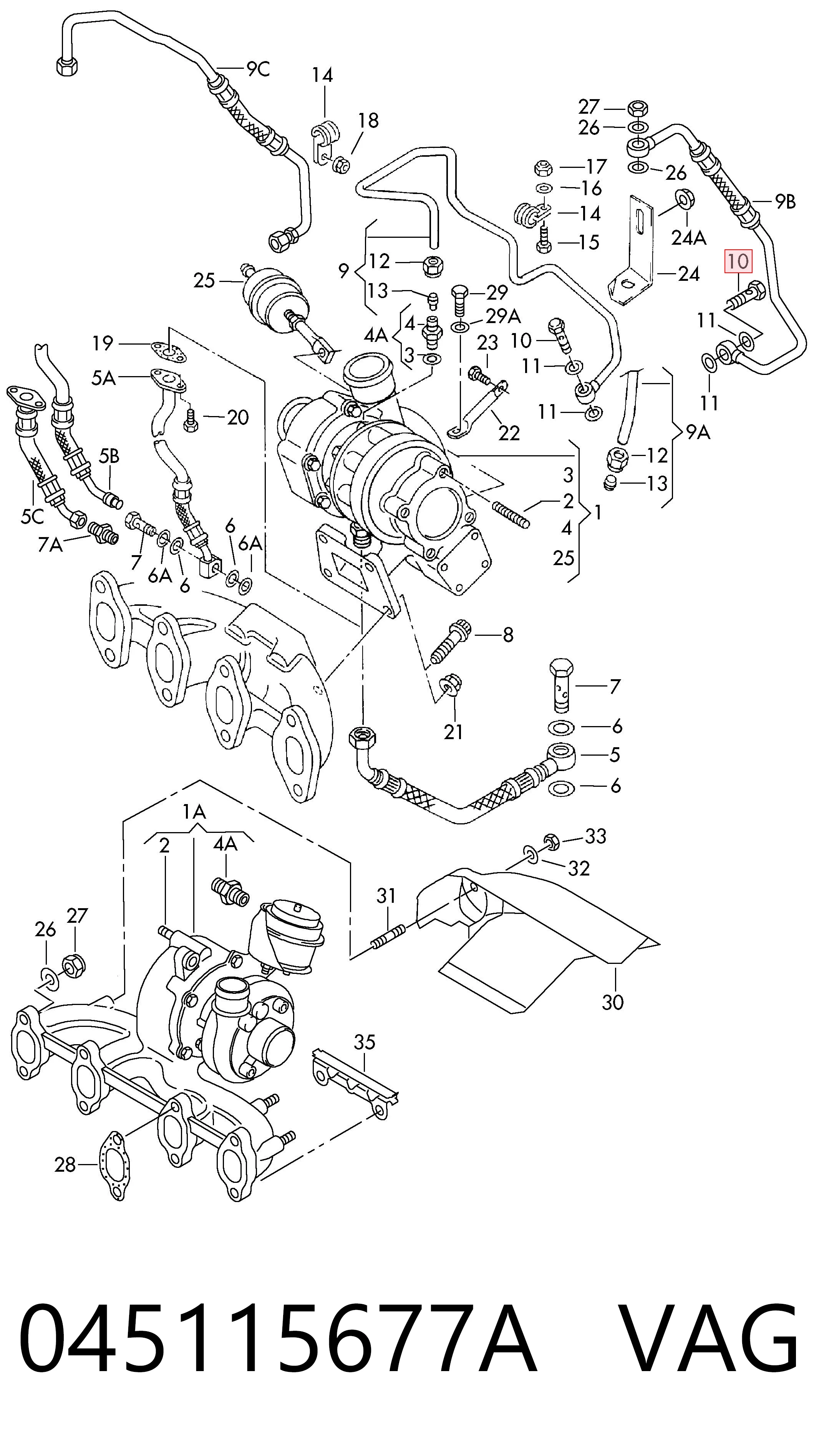 Parafuso de tubo de turbina de fornecimento de óleo VAG 045115677A preço, a partir de 10,30 USD