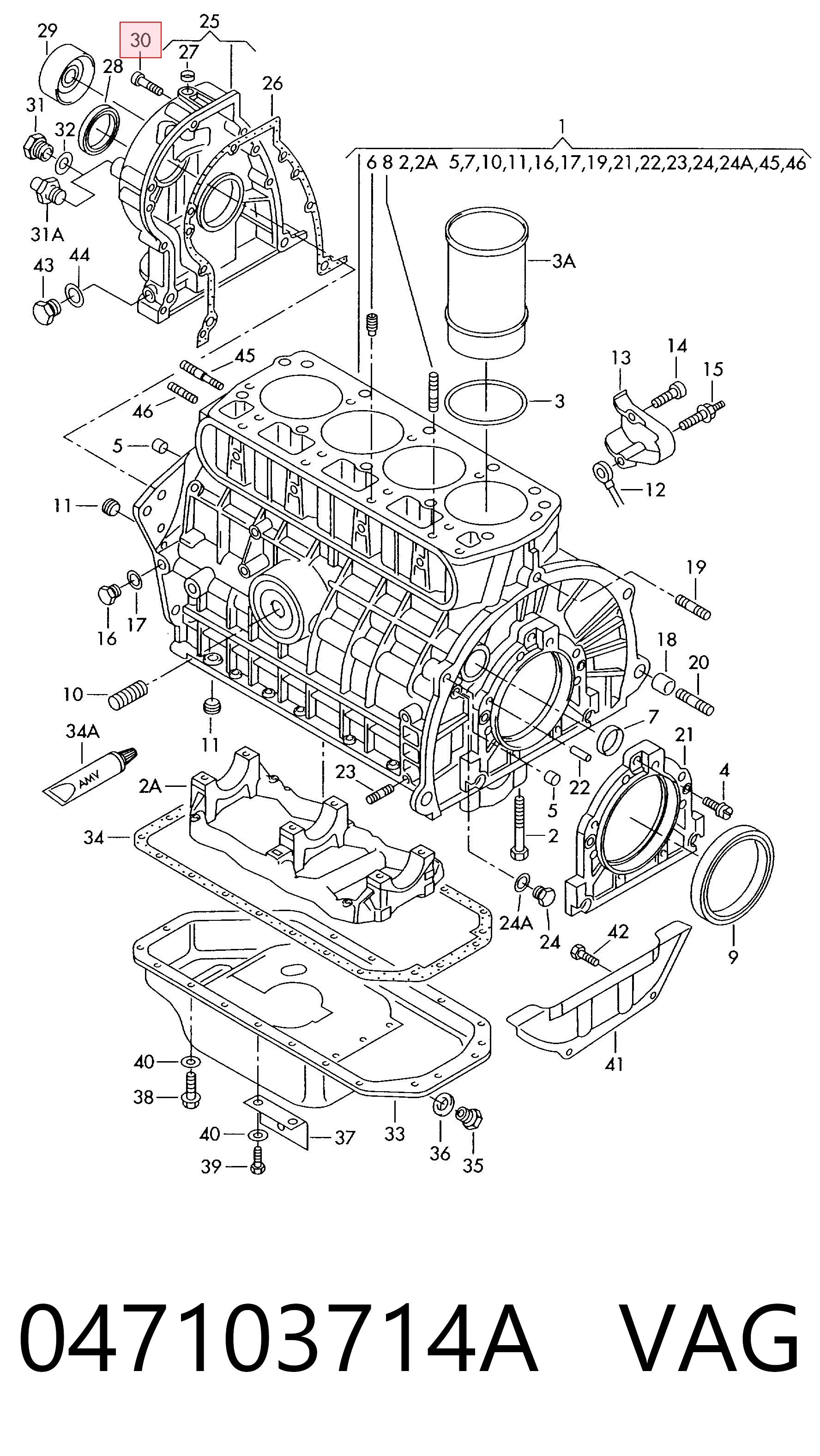 047103714A VAG Parafuso de cabeça de motor (CBC)